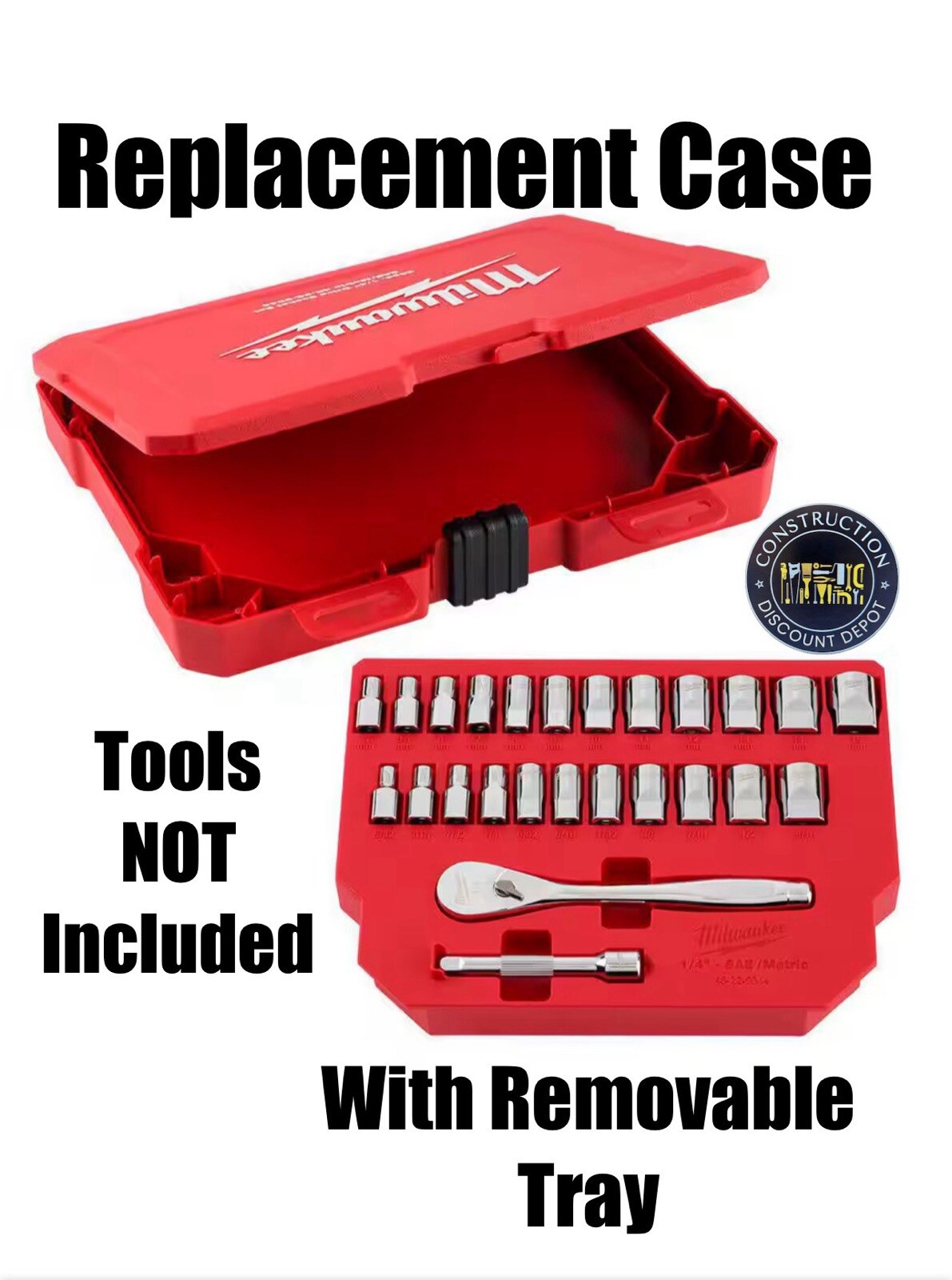 Replacement Milwaukee 1/4" Drive 25 Piece SAE/Metric Socket 48-22-9044 CASE ONLY