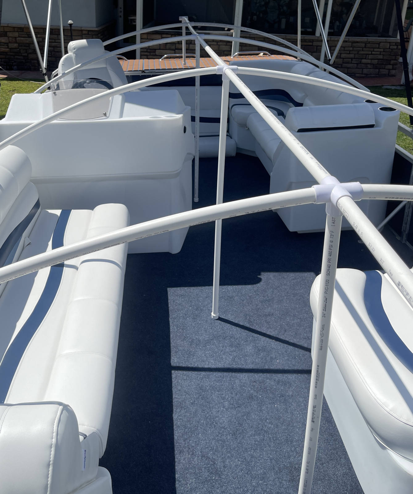 12'-18' Pontoon Boat Canvas Solution with 9" Rise