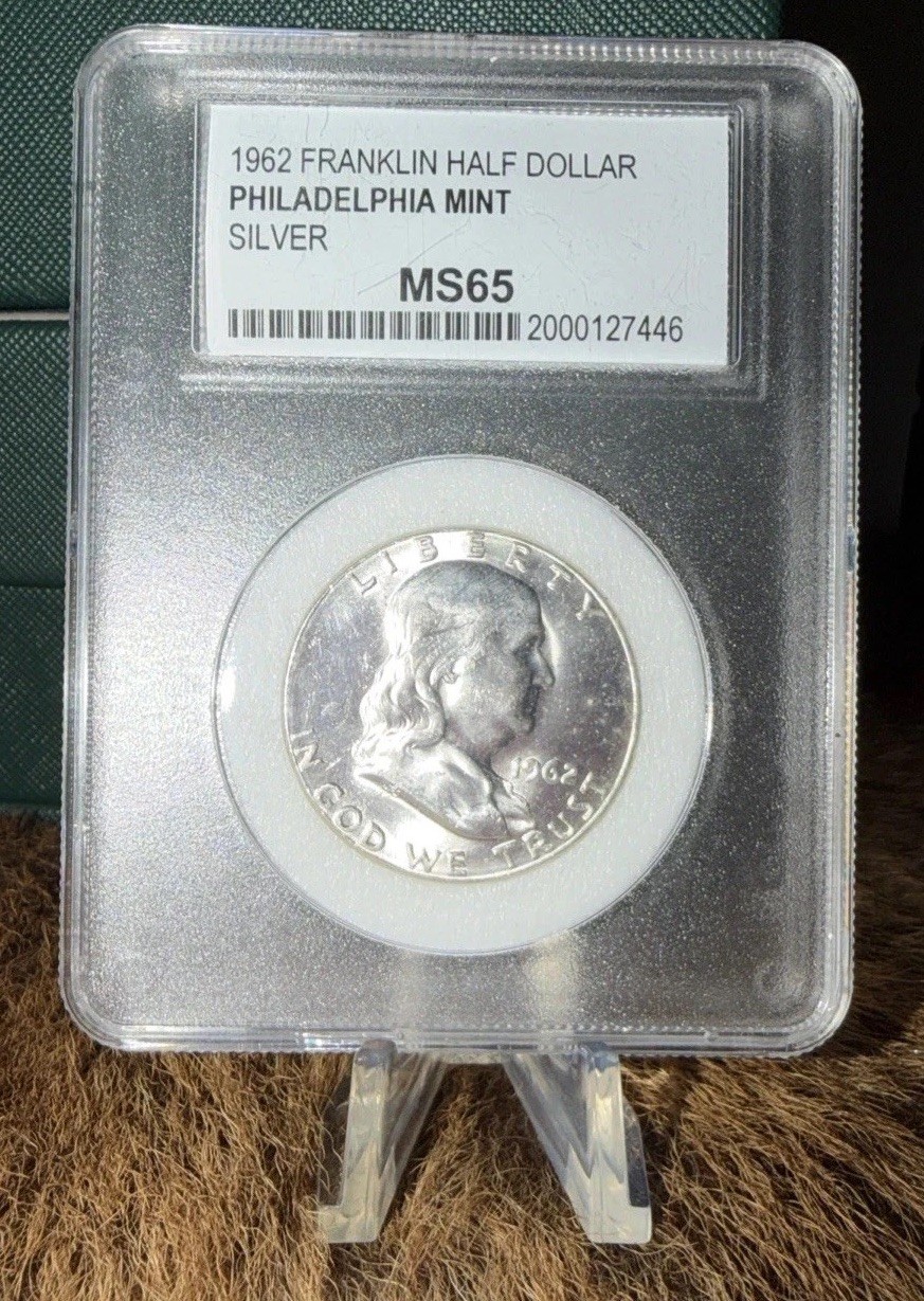 1962 Franklin Silver Half Dollar Uncirculated Philadelphia Mint .36 ASW