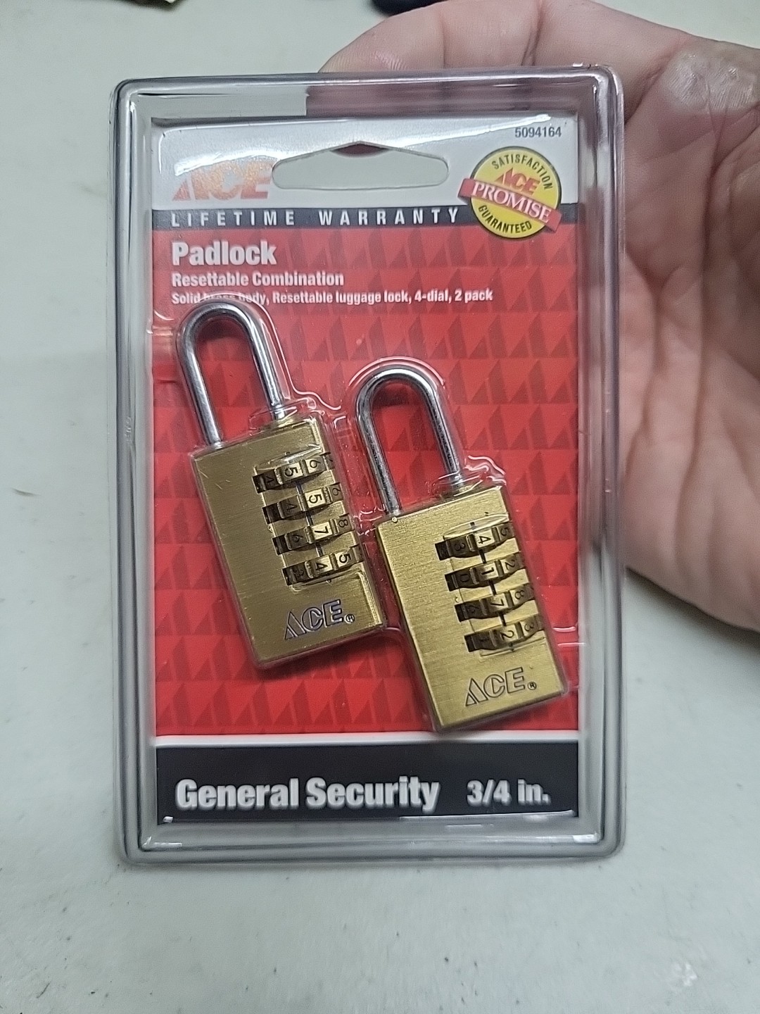 Ace Hardware Padlocks with Resettable Combo - 3/4" - Set of 2