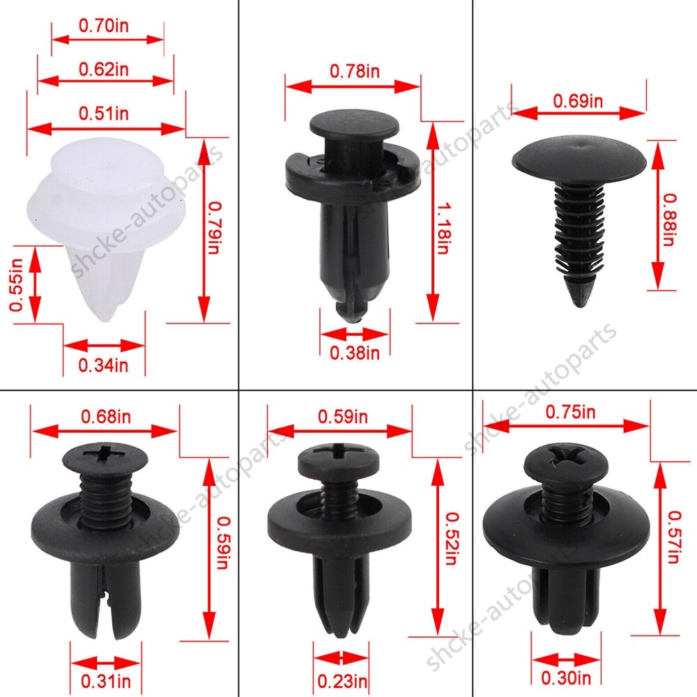 100x Box Set For Honda Bumper Fender Liner Push Type Retainer Clips Fastener