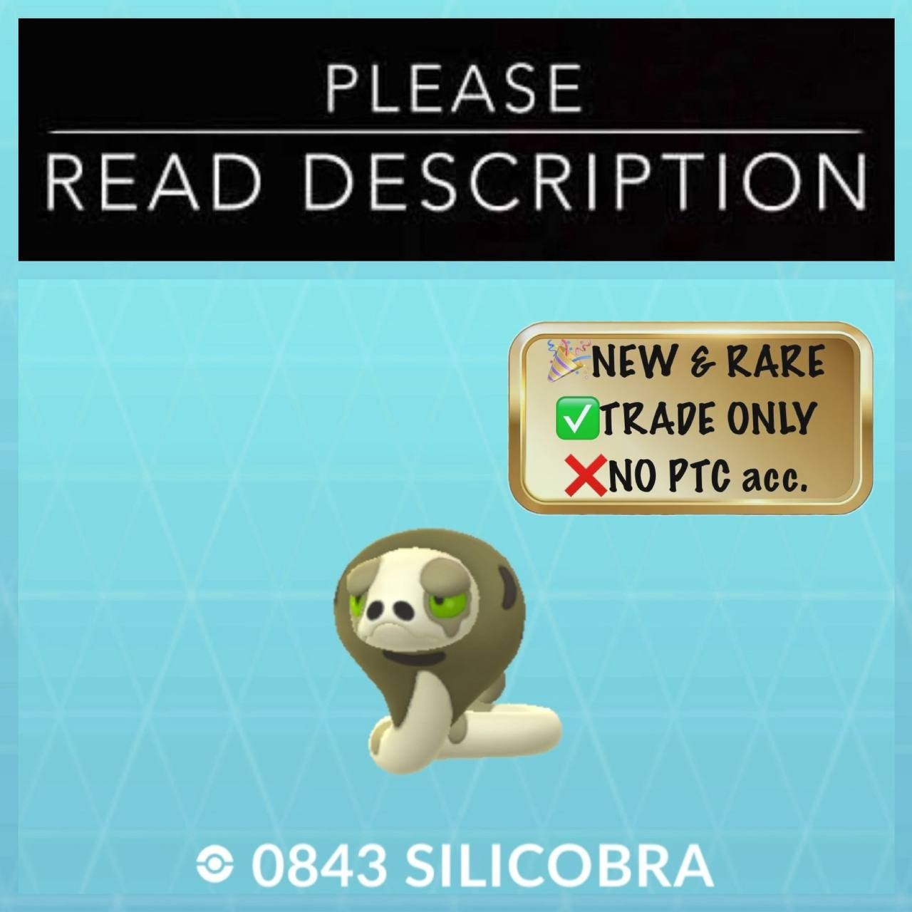 Silicobra NEW & RARE Instant - Non Shiny - Pokemon Go