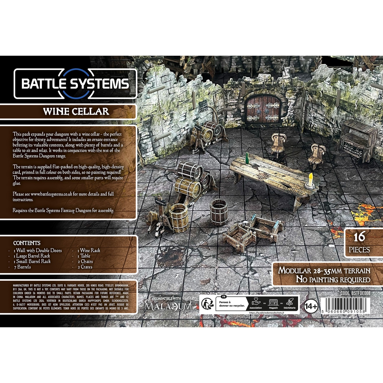 Wine Cellar Fantasy Dungeon Terrain Battle Systems D&D DND Scenery 28mm RPG YHP
