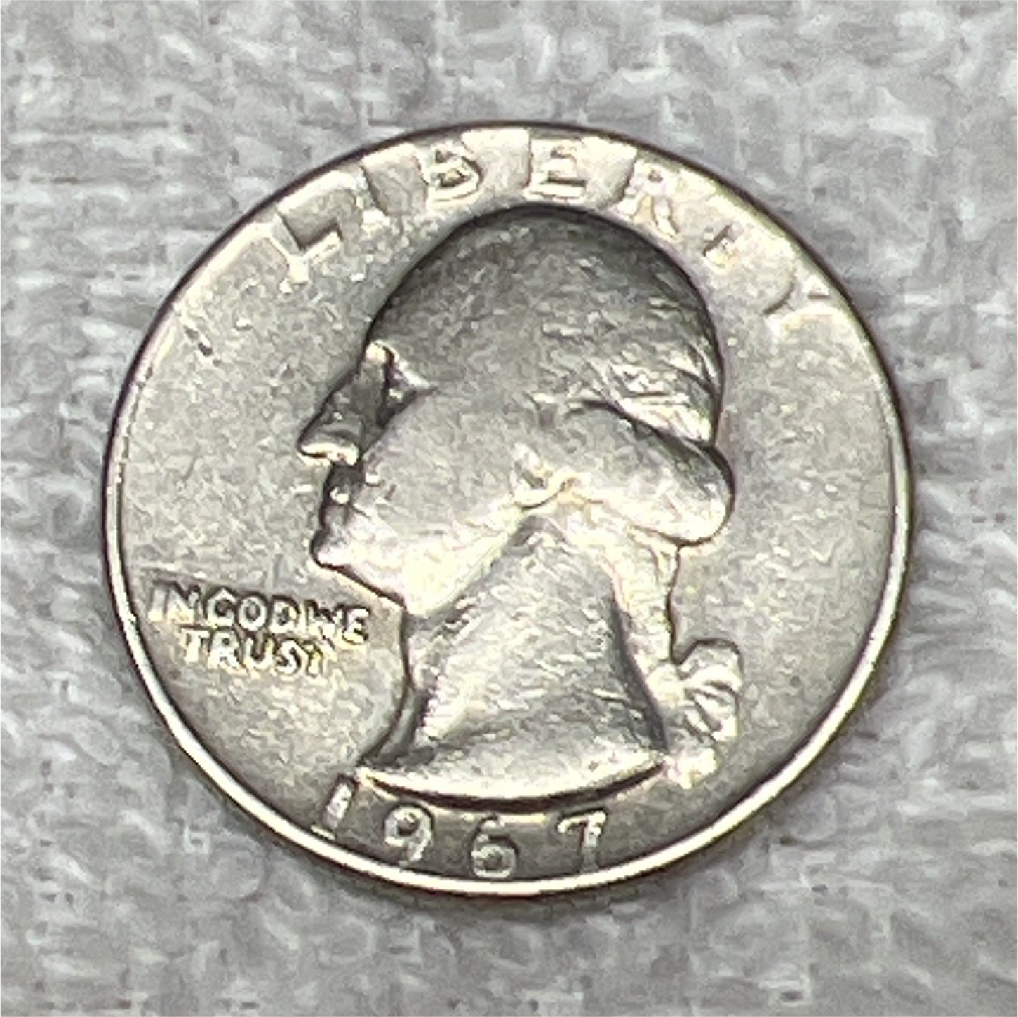 Rare 1967 Washington Quarter Lettering on Rim