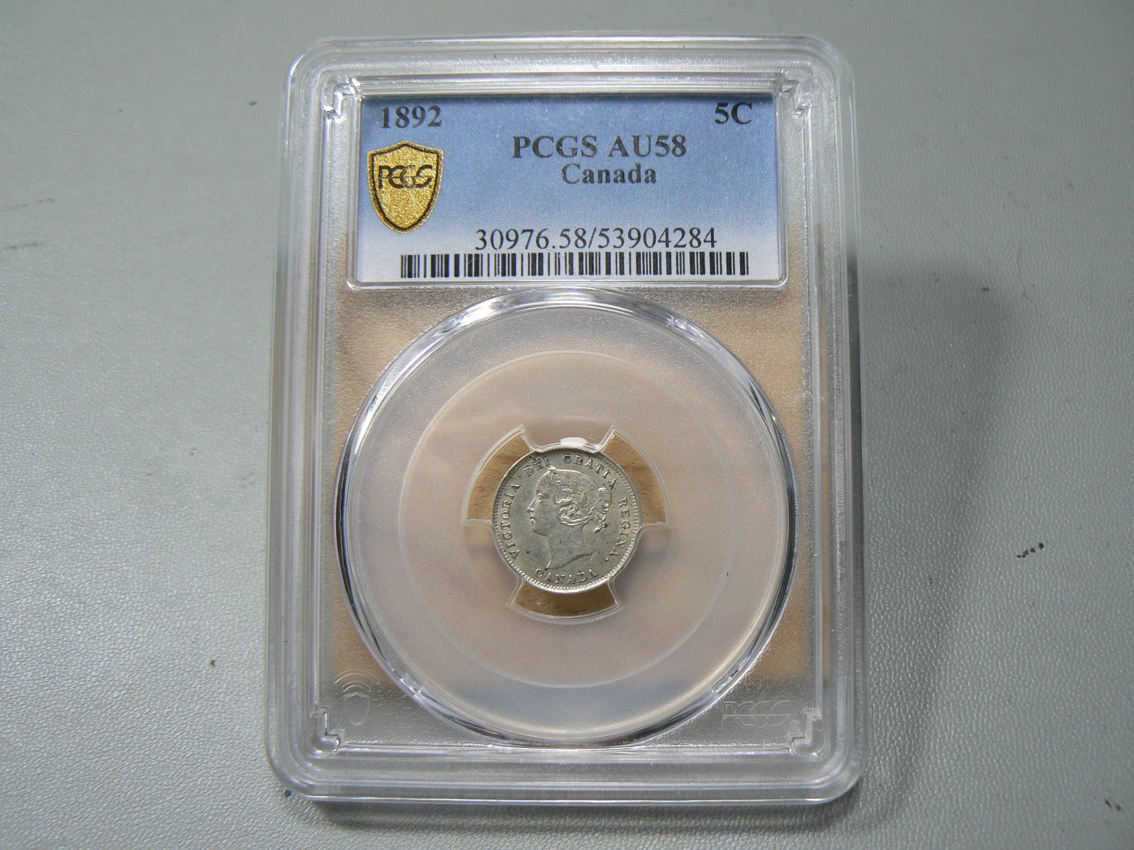 Canada 1892 5 Cents PCGS AU58