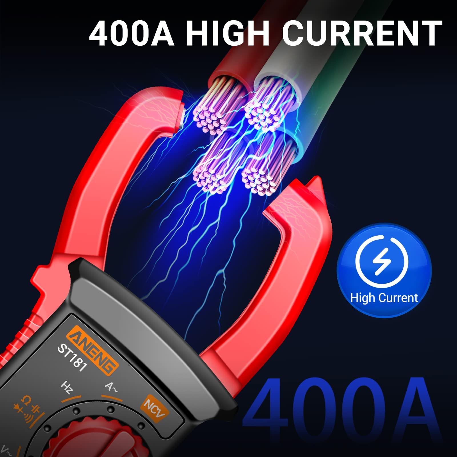 ANENG Digital Multimeter Tester with Amp Ohm Volt Clamp Meter Measures Black