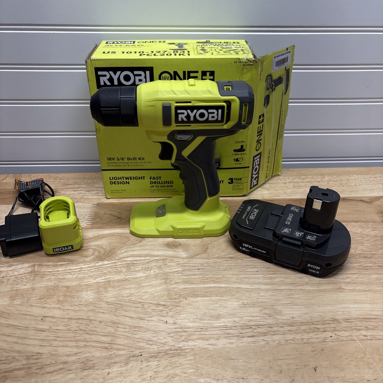RYOBI ONE+ 18V Cordless 3/8 in. Drill/Driver Kit with 1.5 Ah Battery and Charger