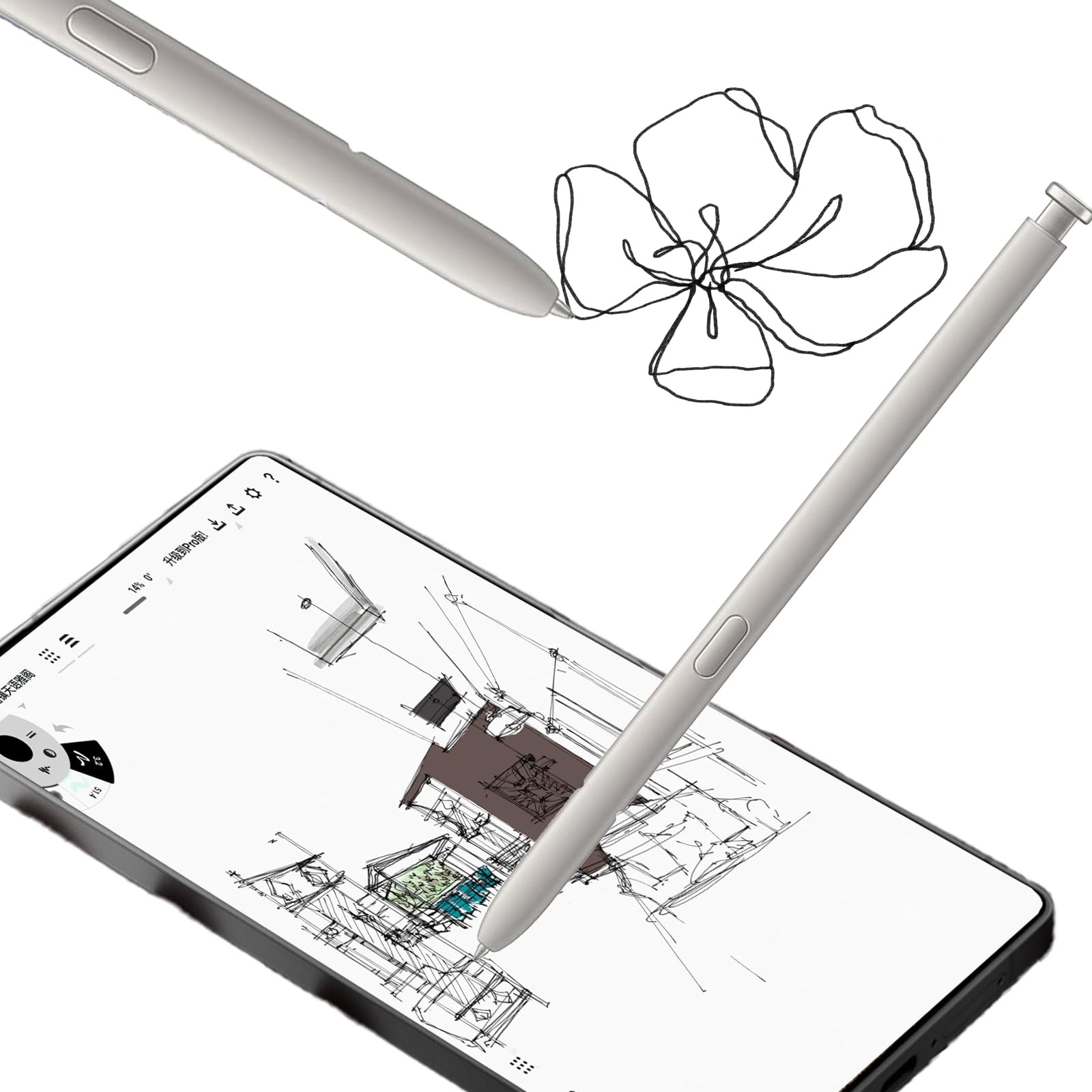 Galaxy S25 Ultra S Pen Replacement for Samsung Light Gray
