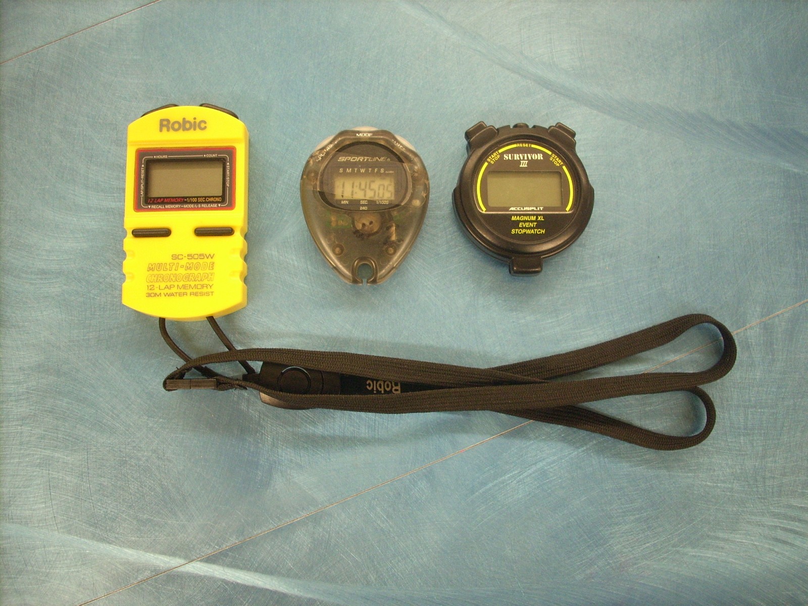Lot of 3Chronographs-Robic SC-505W,Accusplit Survivor III, Sportline-FOR PARTS