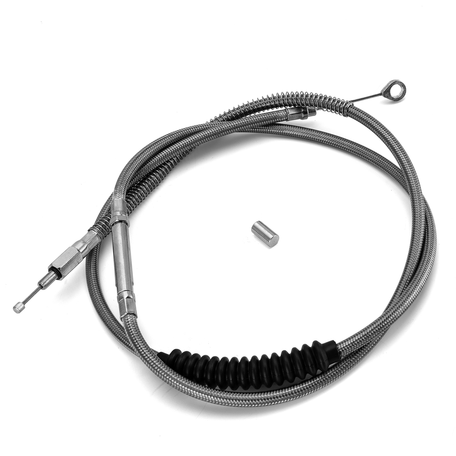 +2" Extended Stainless Steel Braided Clutch Cable For Harley Dyna Softail FXSTB