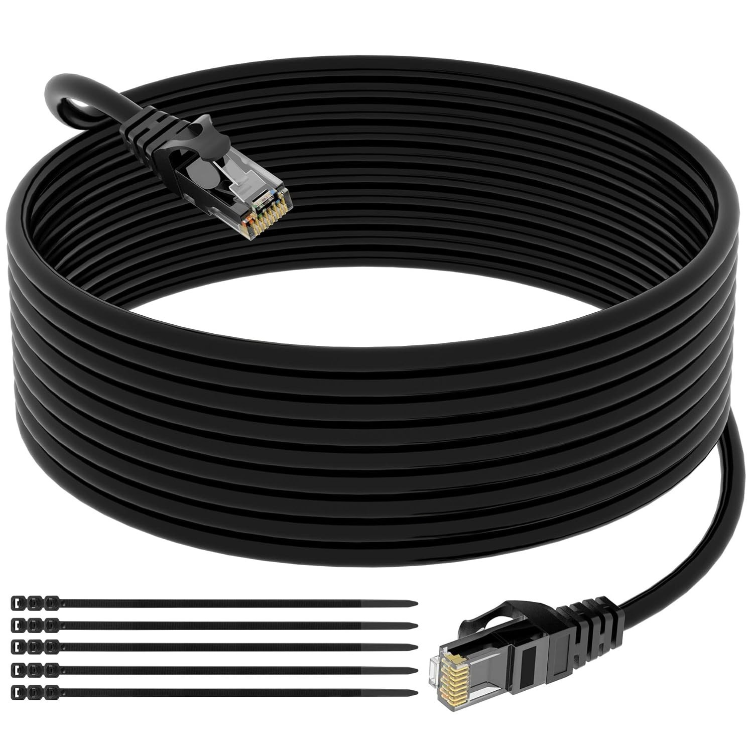 Cat 6 Outdoor Ethernet Cable 25 Ft Heavy Duty Patch Cord Suppot POE Cat6 Cat5...