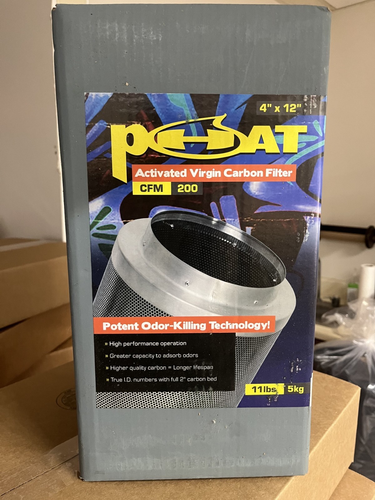 Carbon Filter – Phat Filter, 4″ x 12″, 200 CFM, NEW IN BOX
