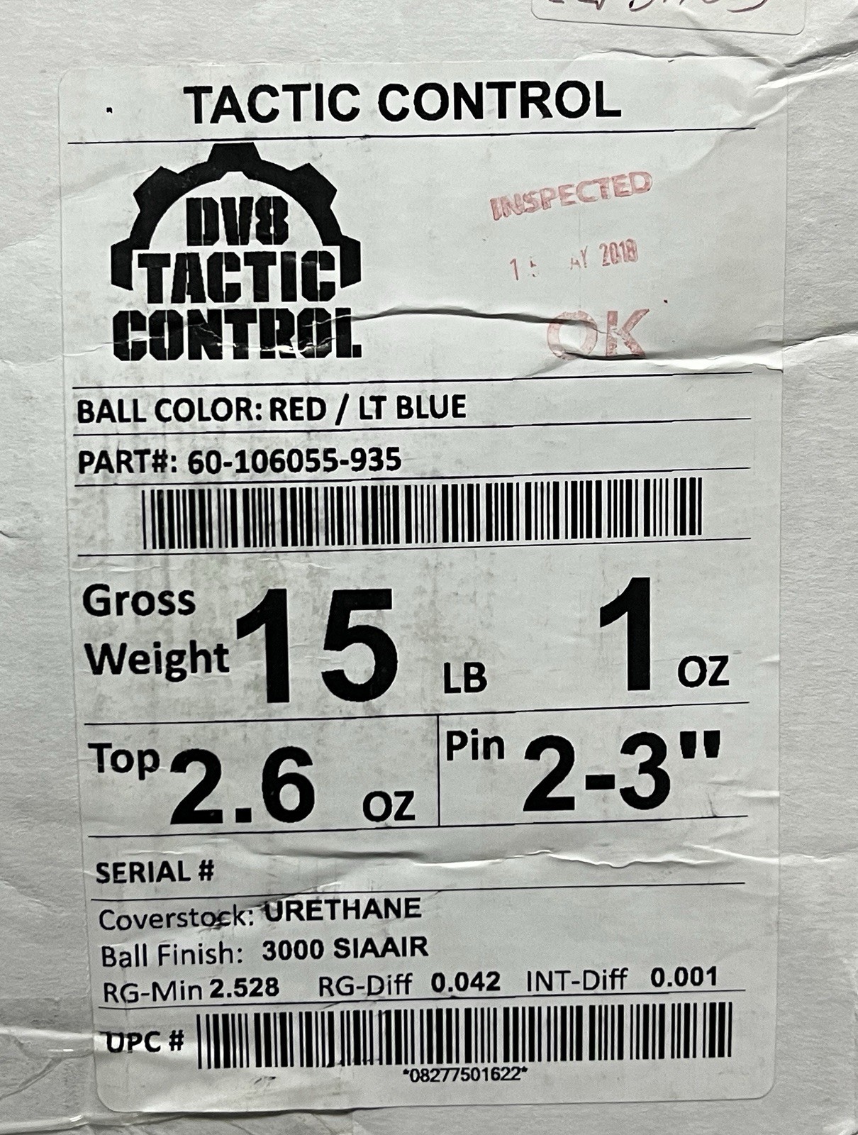 DV8 Tactic Control 15 lb Bowling ball New in Original Box