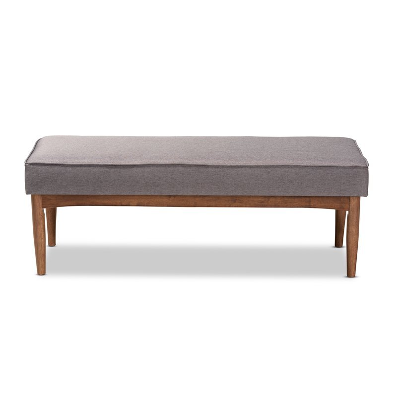 Baxton Studio Arvid Modern Fabric Upholstered Wood Dining Bench in Gray