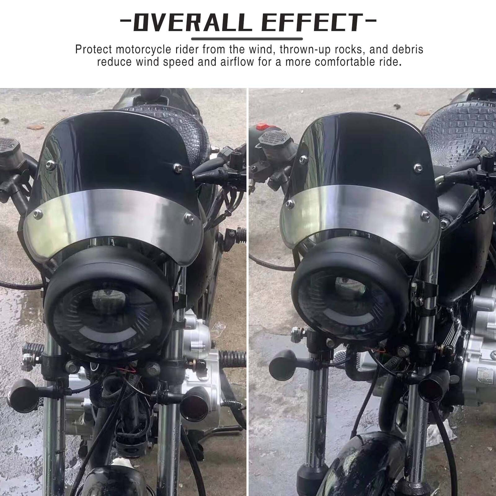 Motorcycle 5''-7" Round Headlight Windshield Windscreen For Victory High Ball