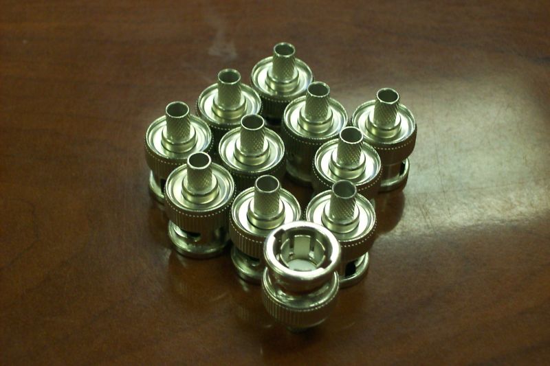 Lot of (11) AMP A BNC Connectors - BNC PLG to Crimp