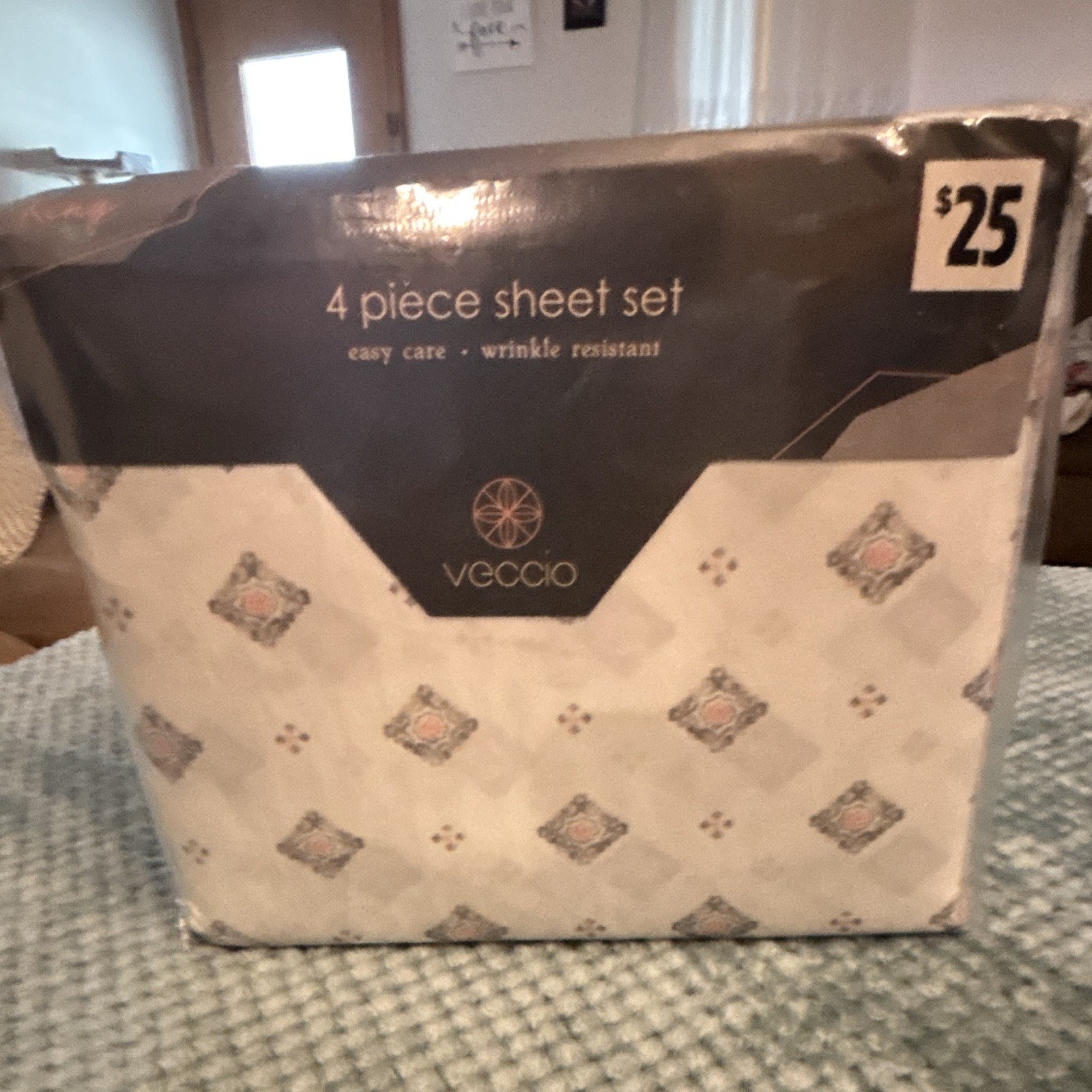 Veccio King 4-Piece Sheet Set White Wrinkle Resistant Easy Care