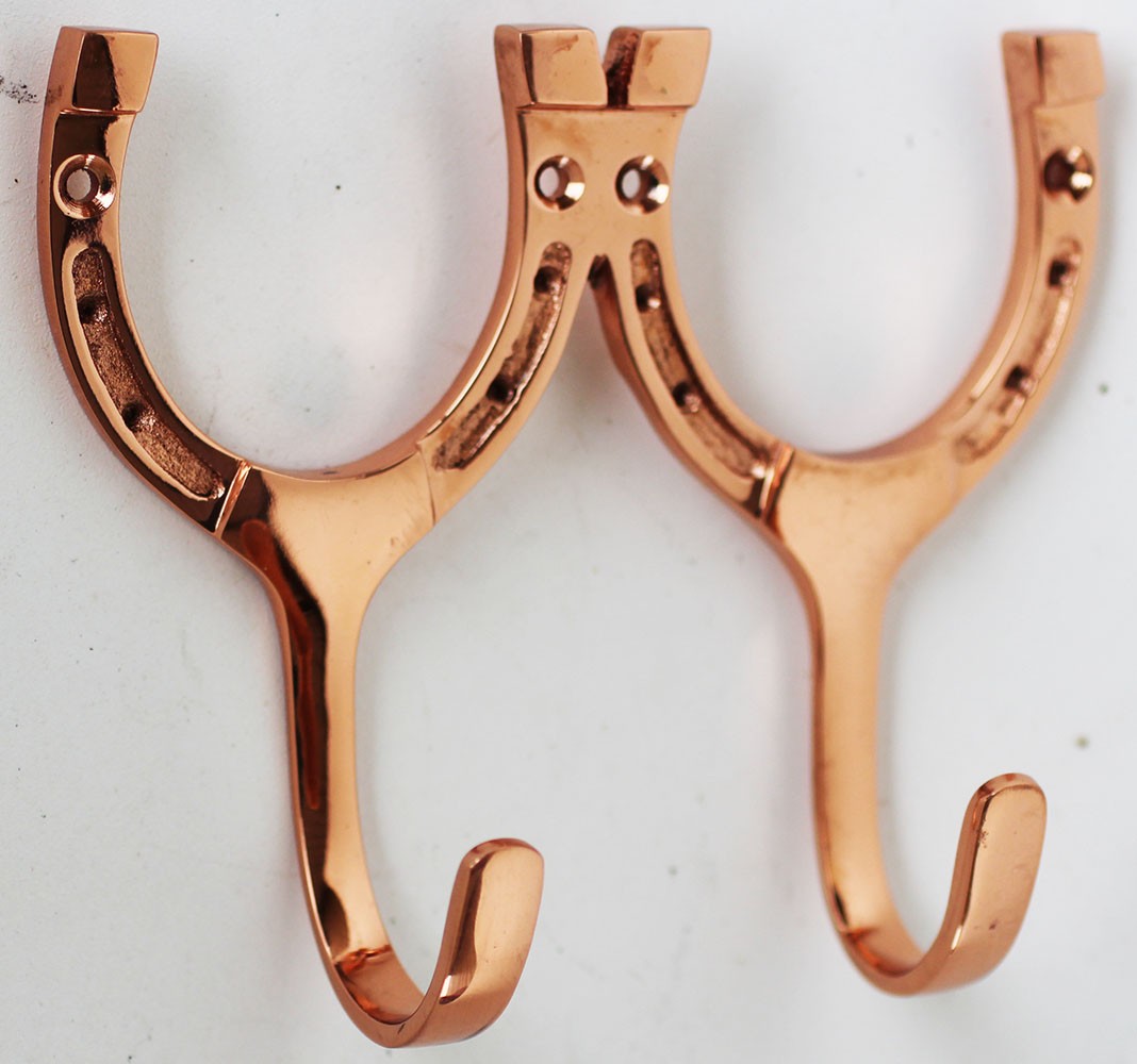 Metal Horse Equestrian Horseshoe Home Decor 2-Hook Wall Mount 6758