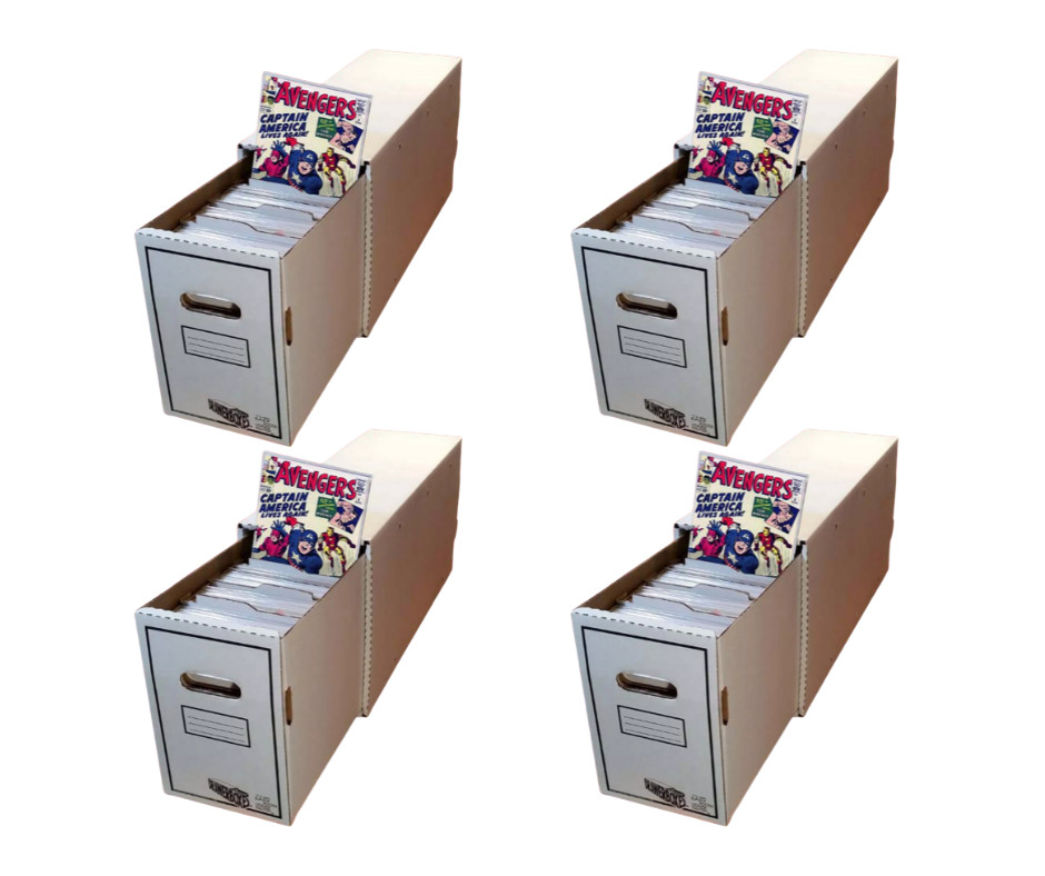 4 Long Comic Book Drawer Boxes Comic House Storage Box with Dividers 235 CT