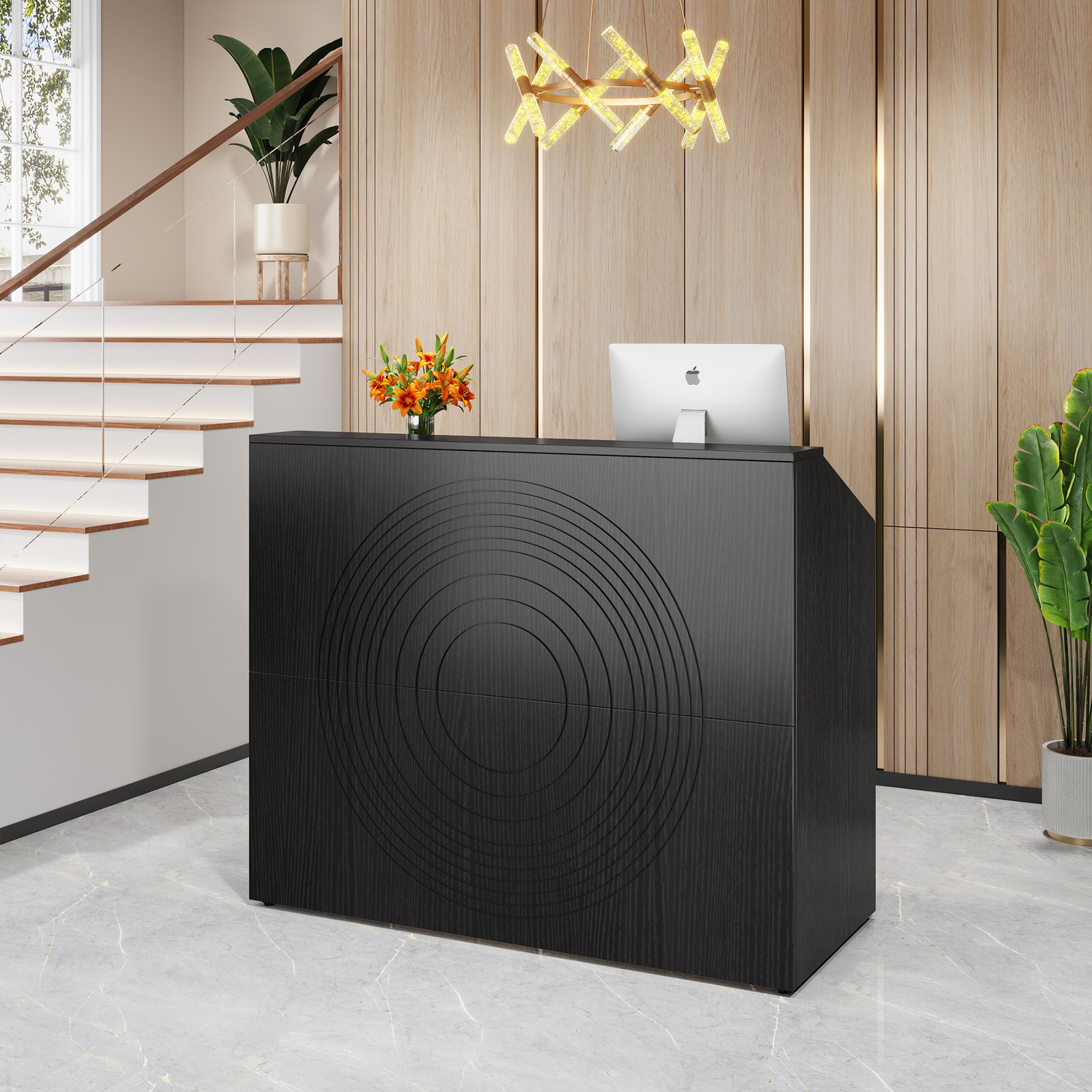 Tribesigns Reception Desk with Counter, Modern Front Desk Reception Room Table