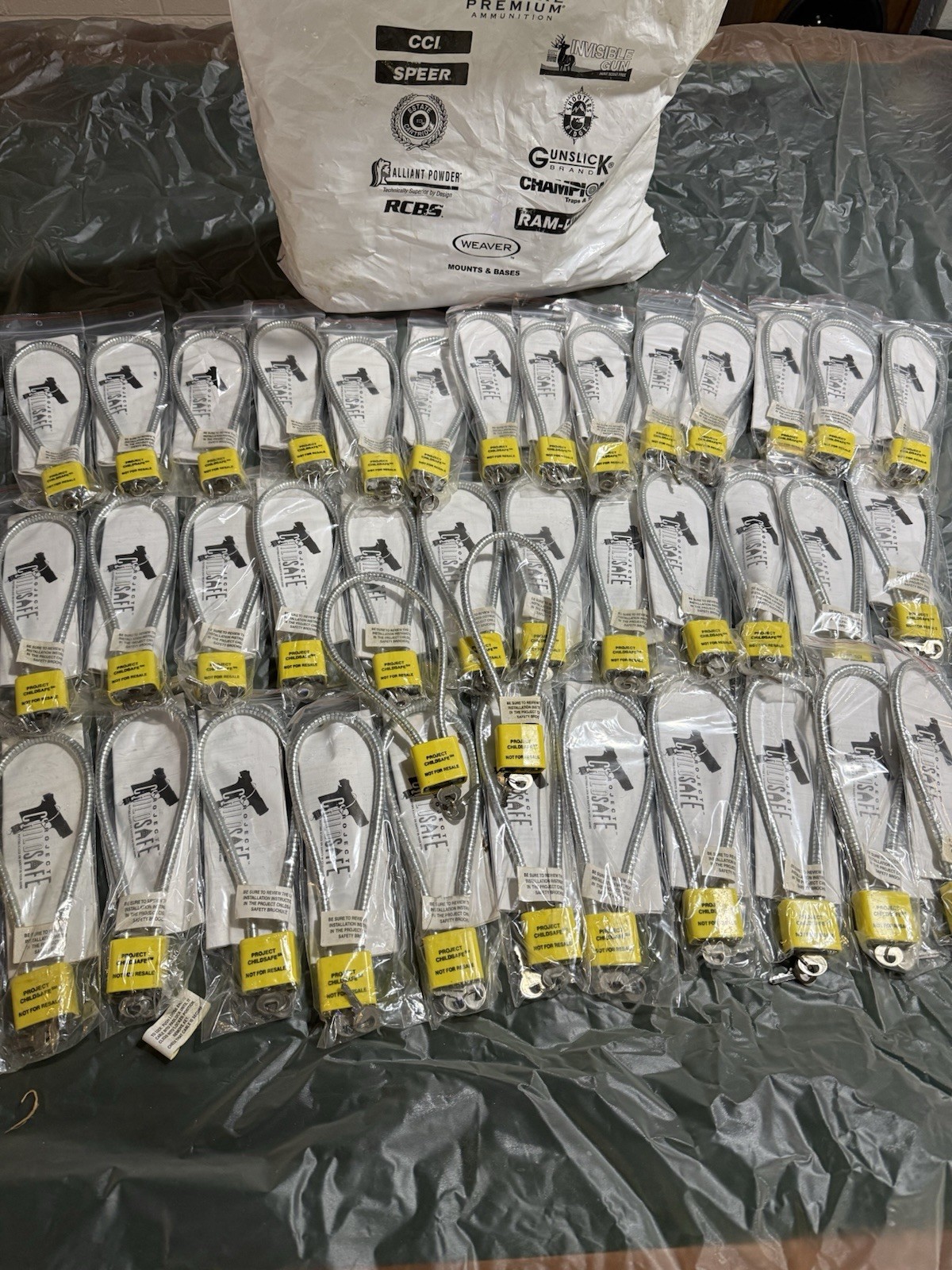 Project ChildSafe Cable Gun Locks Lot Steel Yellow Silver 2 Keys