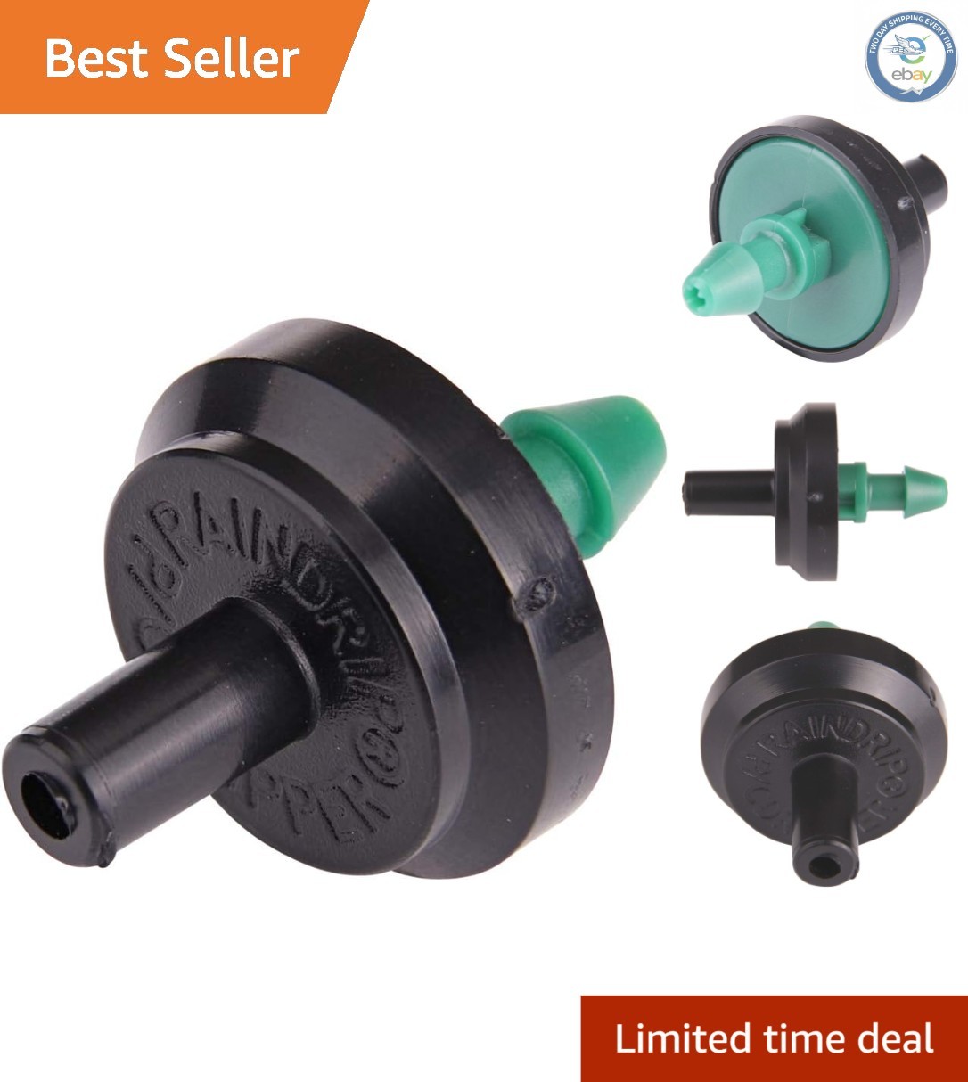 Self-Cleaning 2 GPH Drip Emitters - Ideal for Gardens & Landscapes, 10-Pack
