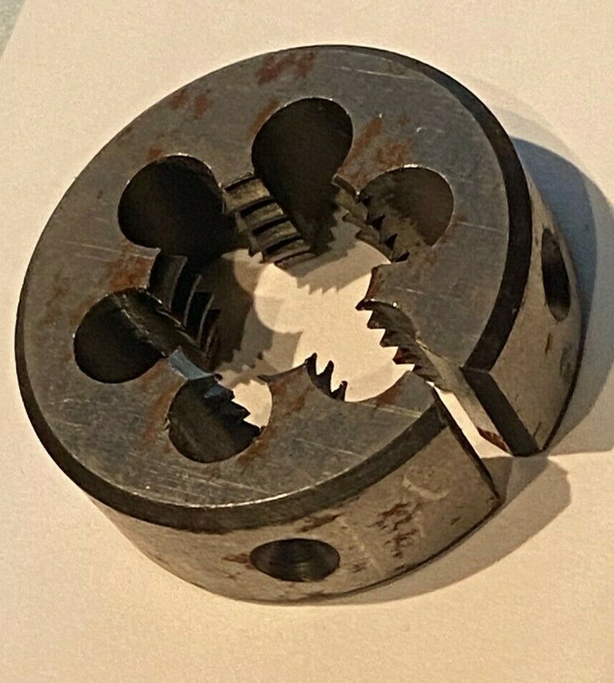 M9 X 1.25 ROUND SPLIT DIE, CARBON, 1.5" O.D., NEW, USA