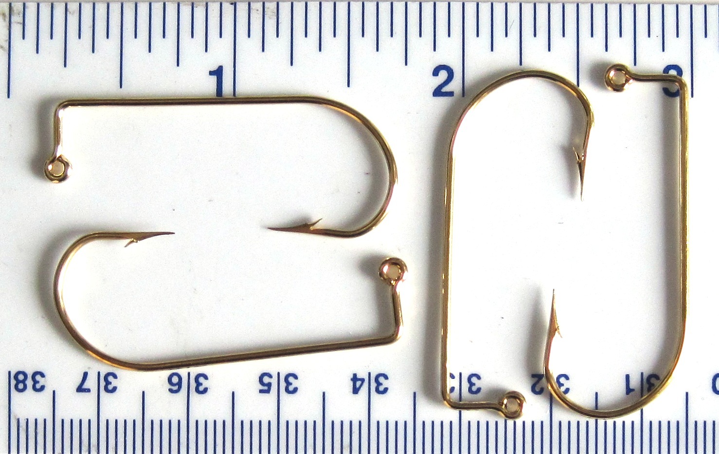 100 VMC 9147 9147GO Gold 90 Degree Bend Aberdeen Jig Fish Fishing Hooks Sz 3/0