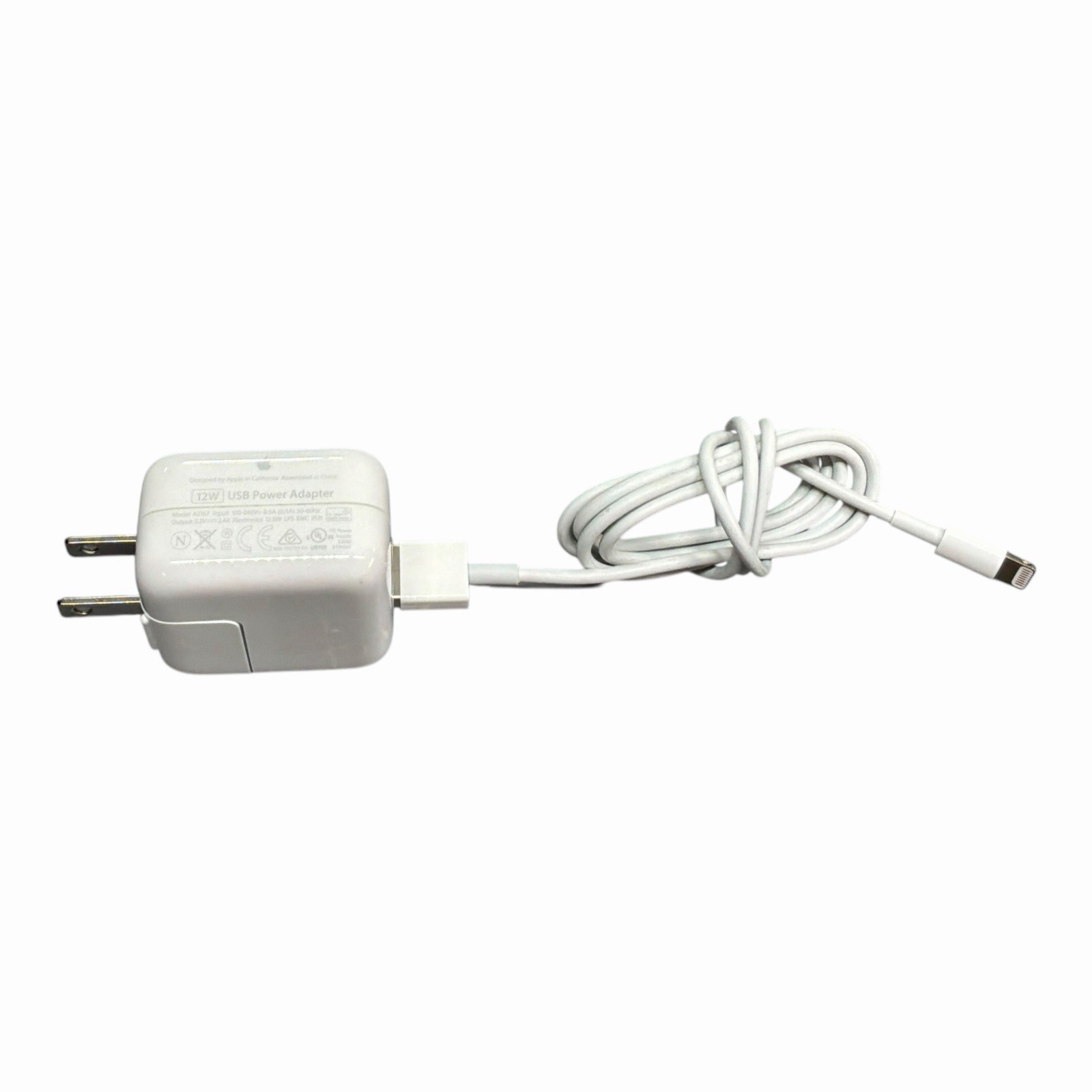 Apple 12W Single USB Wall Charger Power Adapter + Cable (MD836LL/A - A1401)