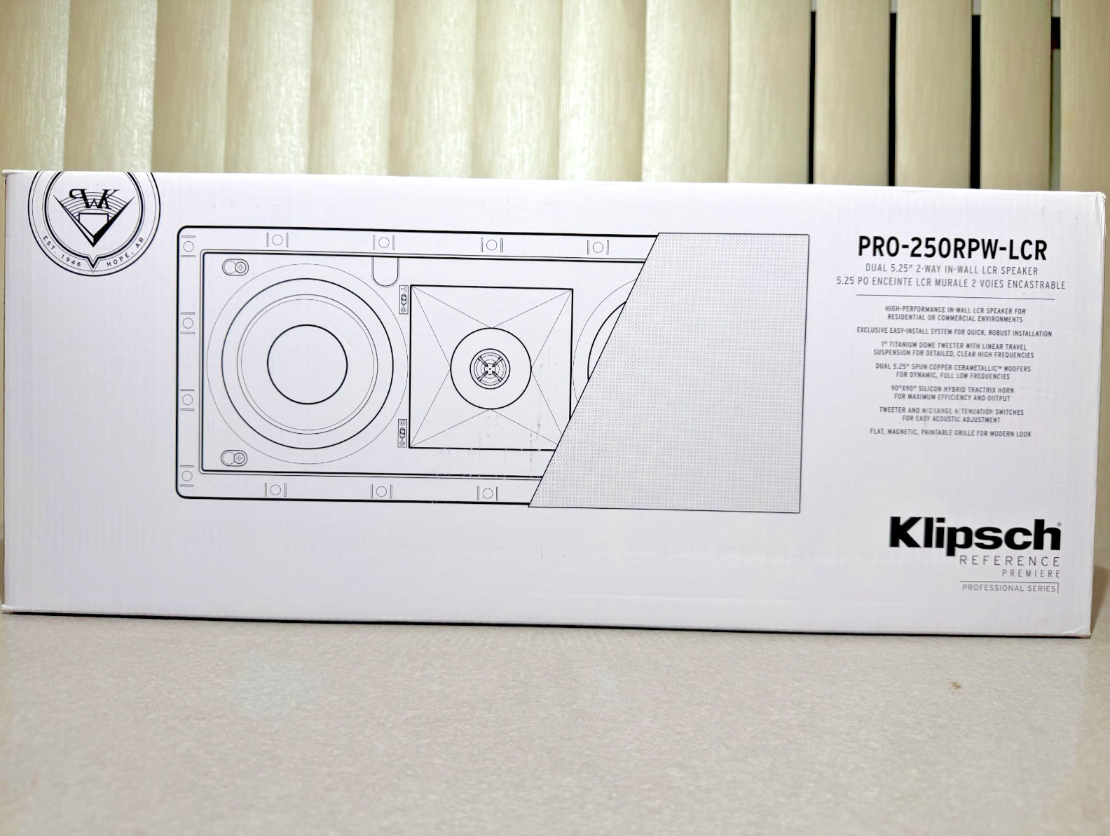 Klipsch PRO-250-RPW LCR In-Wall LCR Speaker, Each (1063965) Brand New