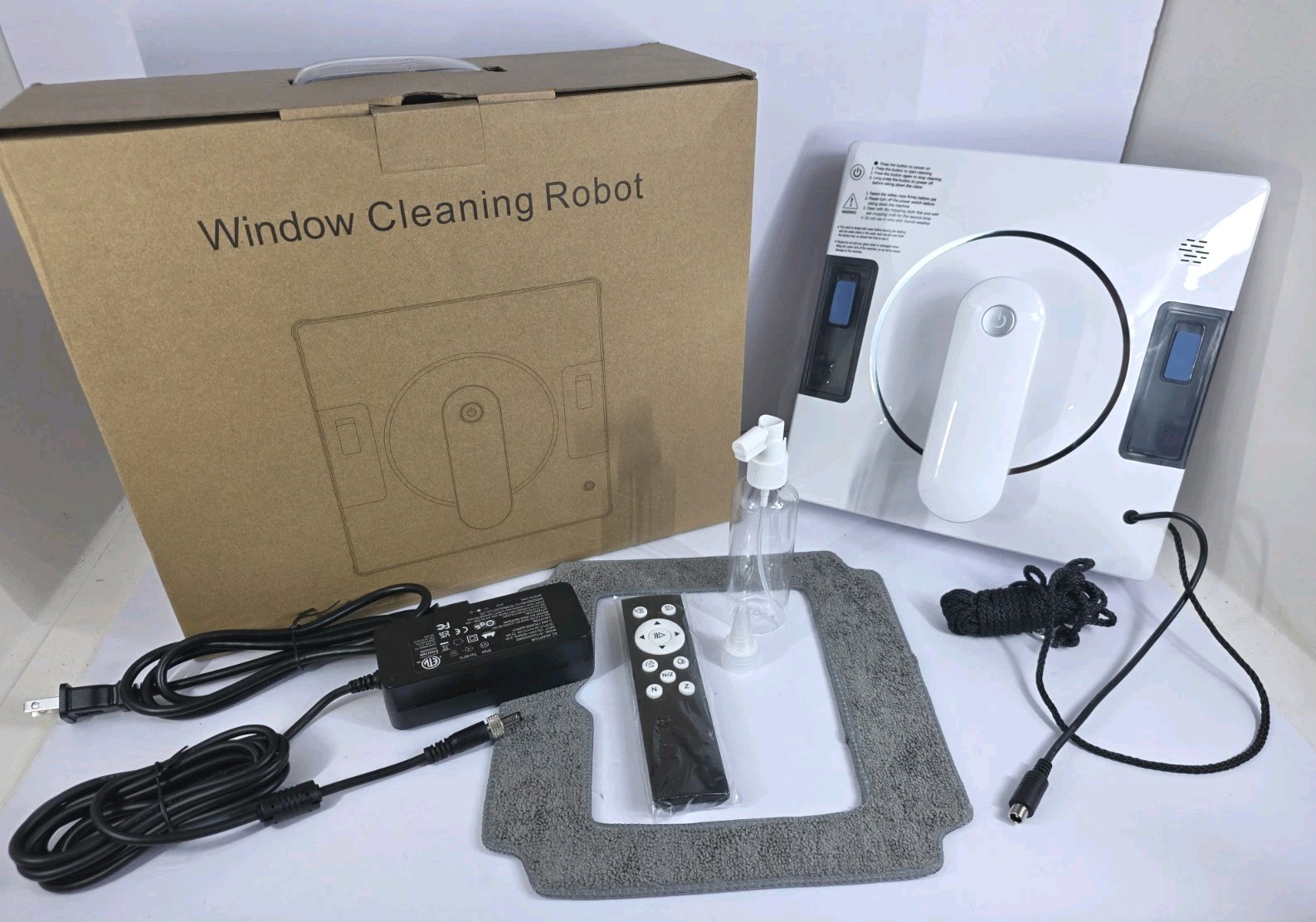 Smart Window Cleaning Robot With Dual Water Spray, 3800pa Suction, Multiple
