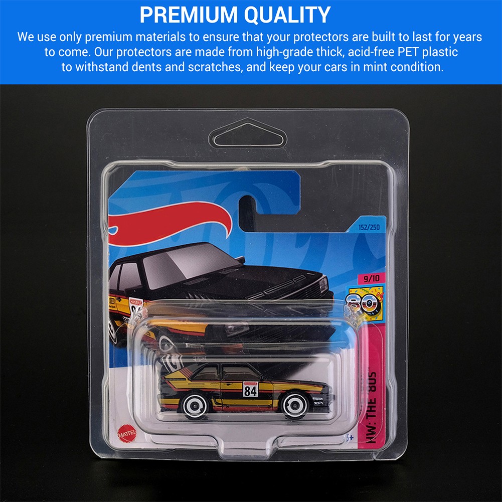 10Pcs Protector Case for 1/64 Diecast Short Card Mainline Cars Clamshell Storage