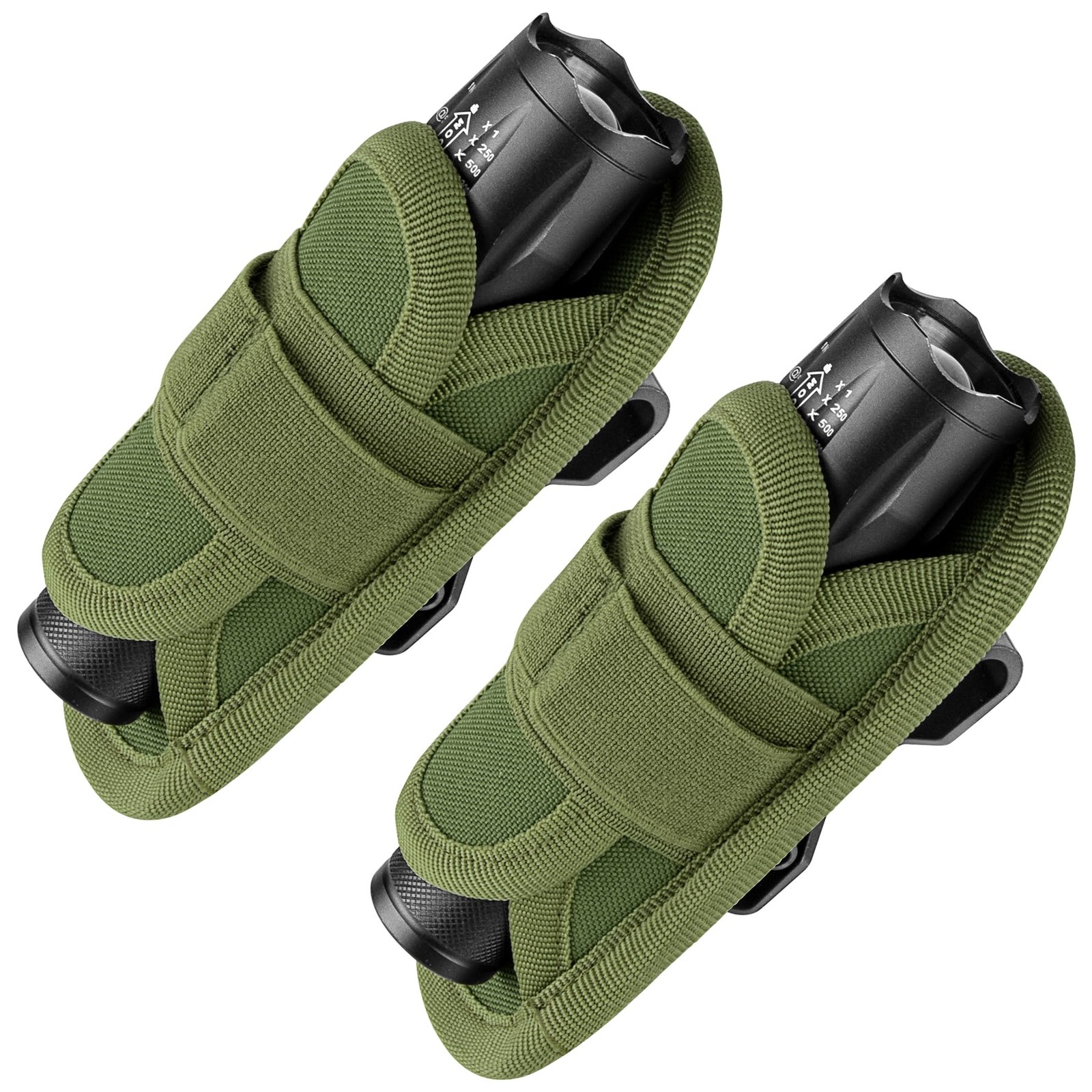 2 Pack Nylon Flashlight Torch Holder Stretchable Adjustable Flashlight Holste...