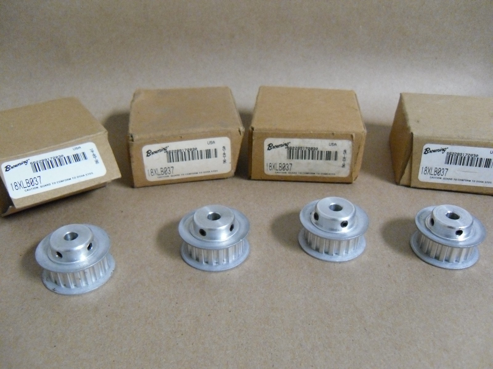 (Qty 4) BROWNING 18XLB037 ALUMINUM TIMING PULLEY