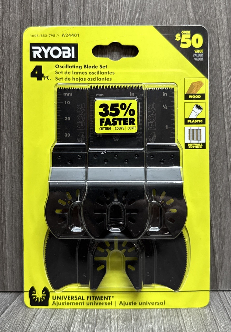 Ryobi 4-Piece Wood Oscillating Multi-Tool Blade Set A24401 (SEALED)