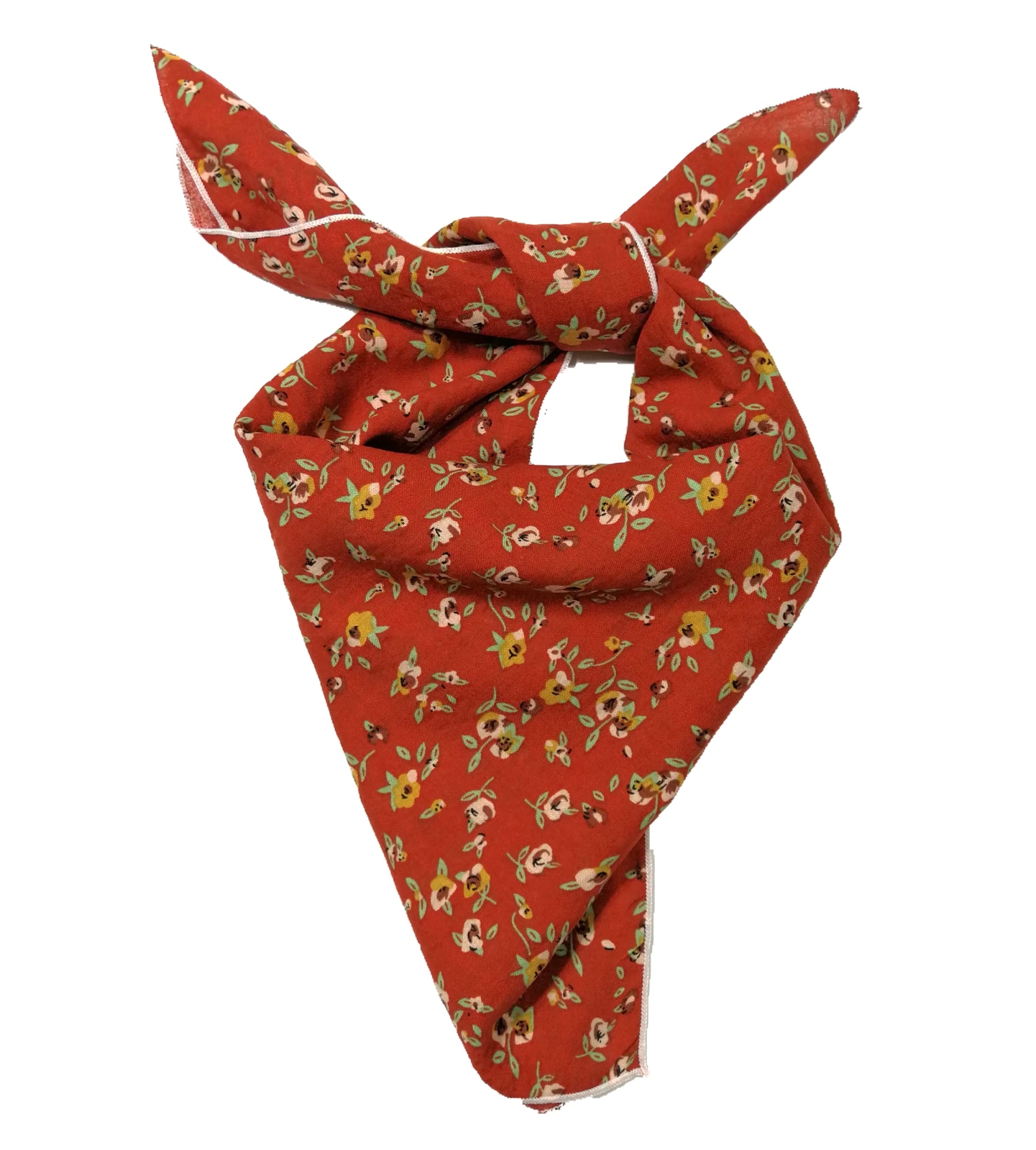 Unisex Floral Cotton Bandanas 22x22 inch BrickRed