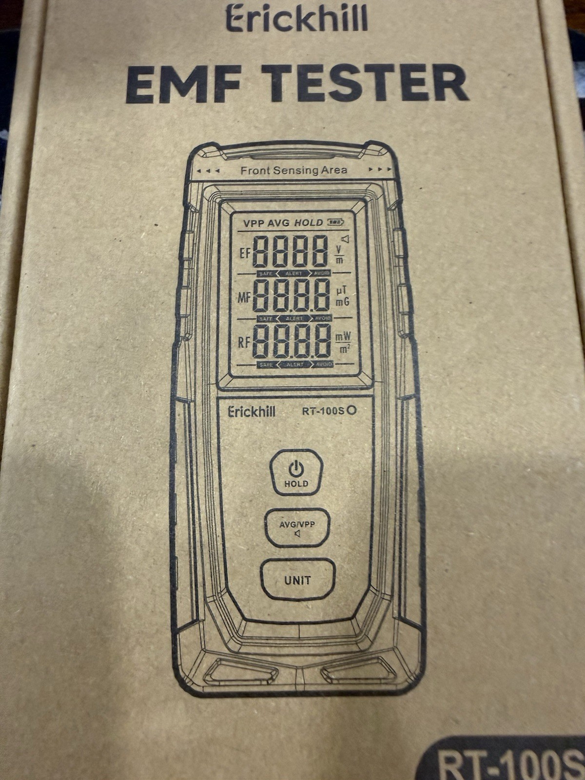 ERICKHILL RT-100 EMF Meter Electromagnetic Field Detector Tester LCD New