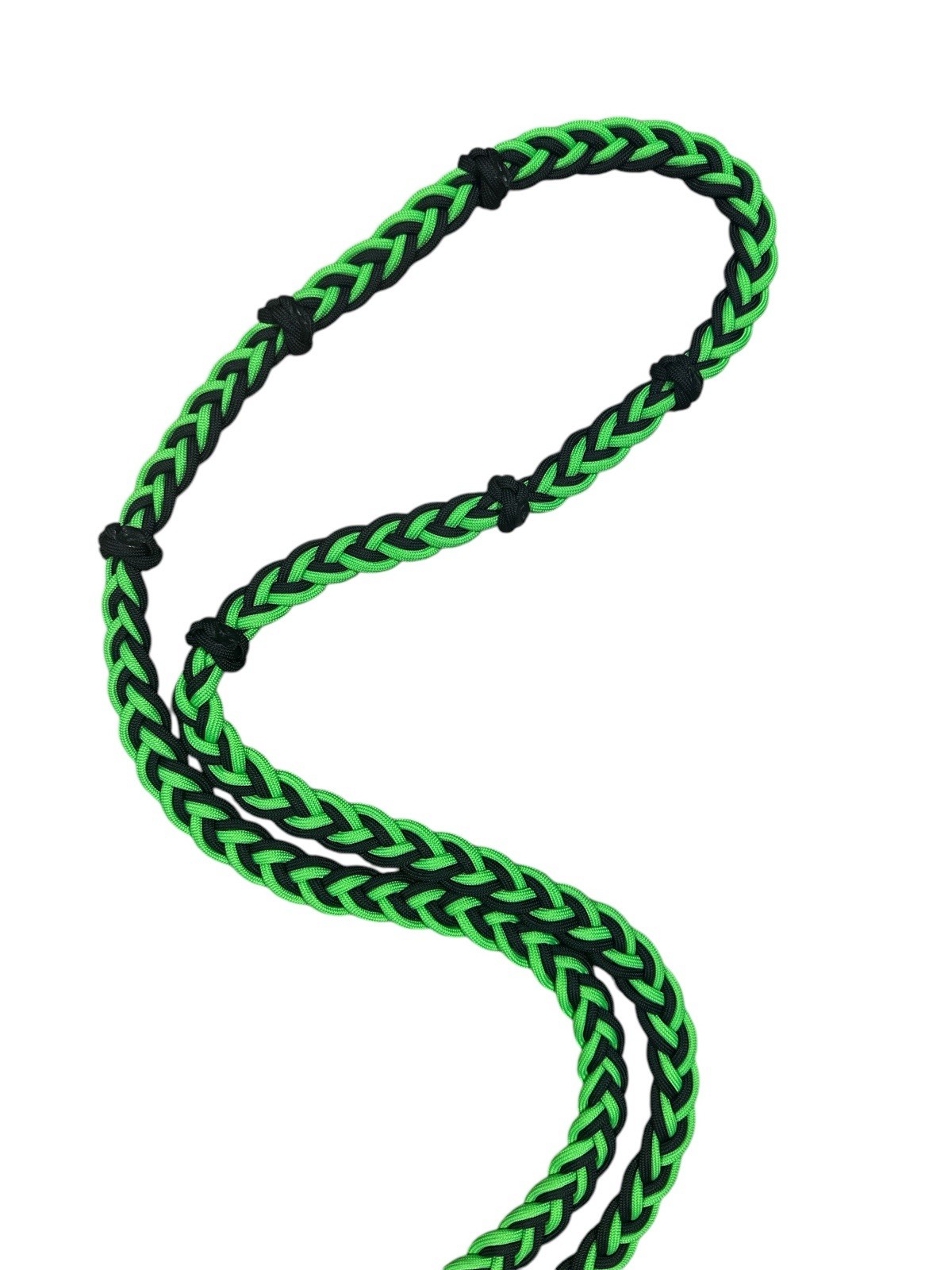 barrel Reins With Adjustable Grip Knots neon green and black