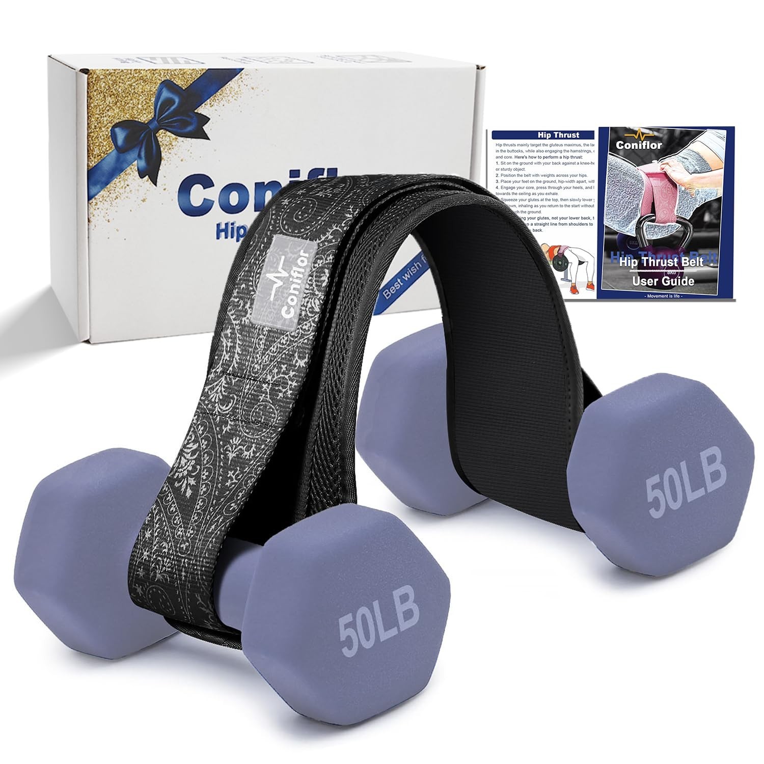 Hip Thrust Belt - Adjustable Fitness Belt for Dumbbells, Kettlebells, Plates ...