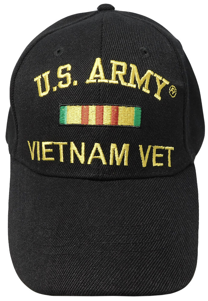 New Black US Army Vietnam Veteran Hat Baseball Ball Cap Military Licensed
