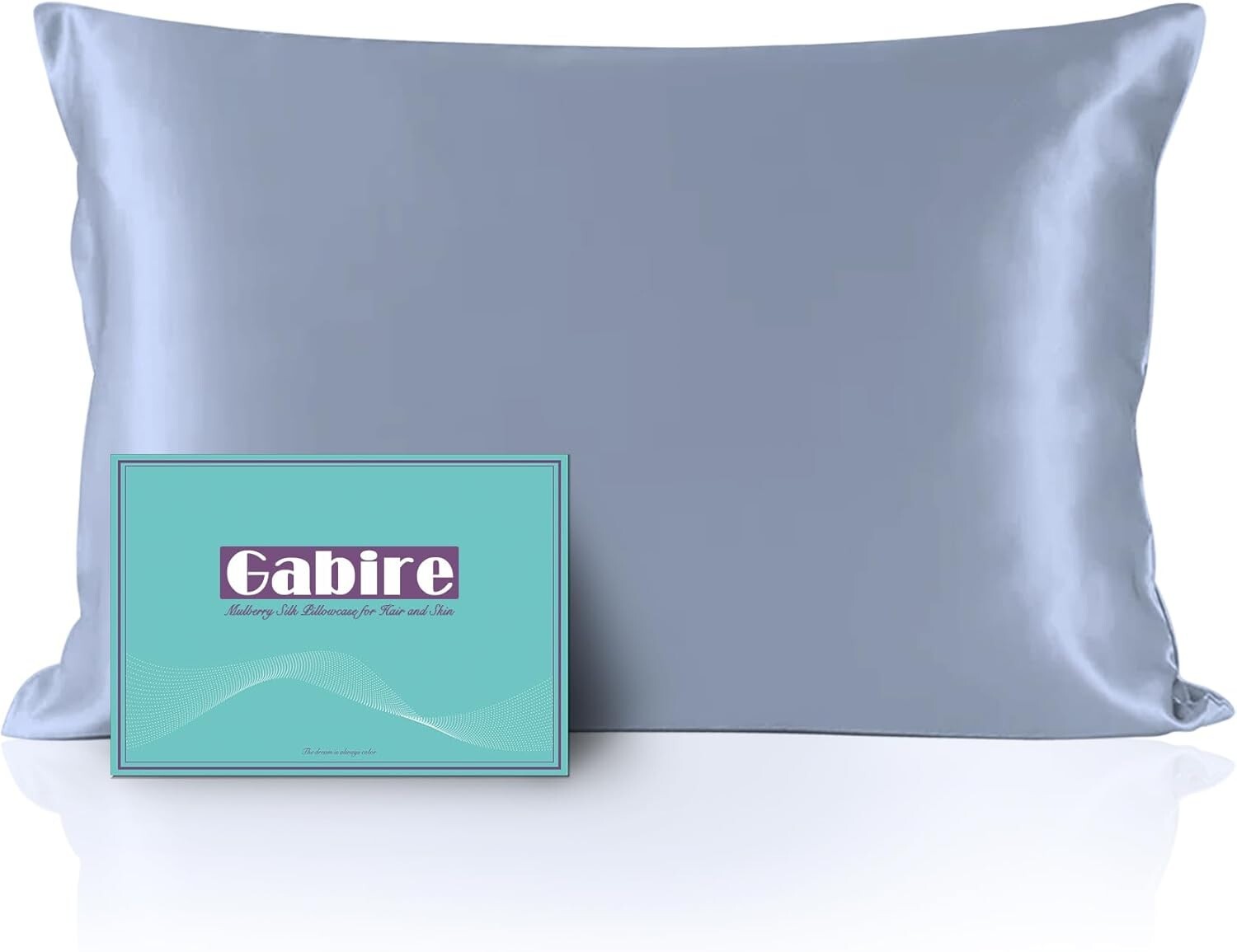 Silk Pillowcase for Hair & Skin, Dusty Blue, King (20"×36")
