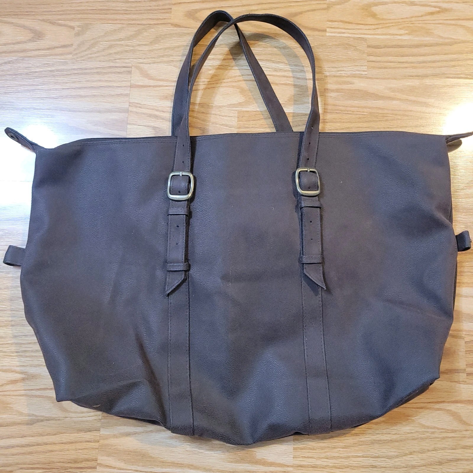 Oracle Applications Large Brown Leather Shoulder Bag Adjustable RBag