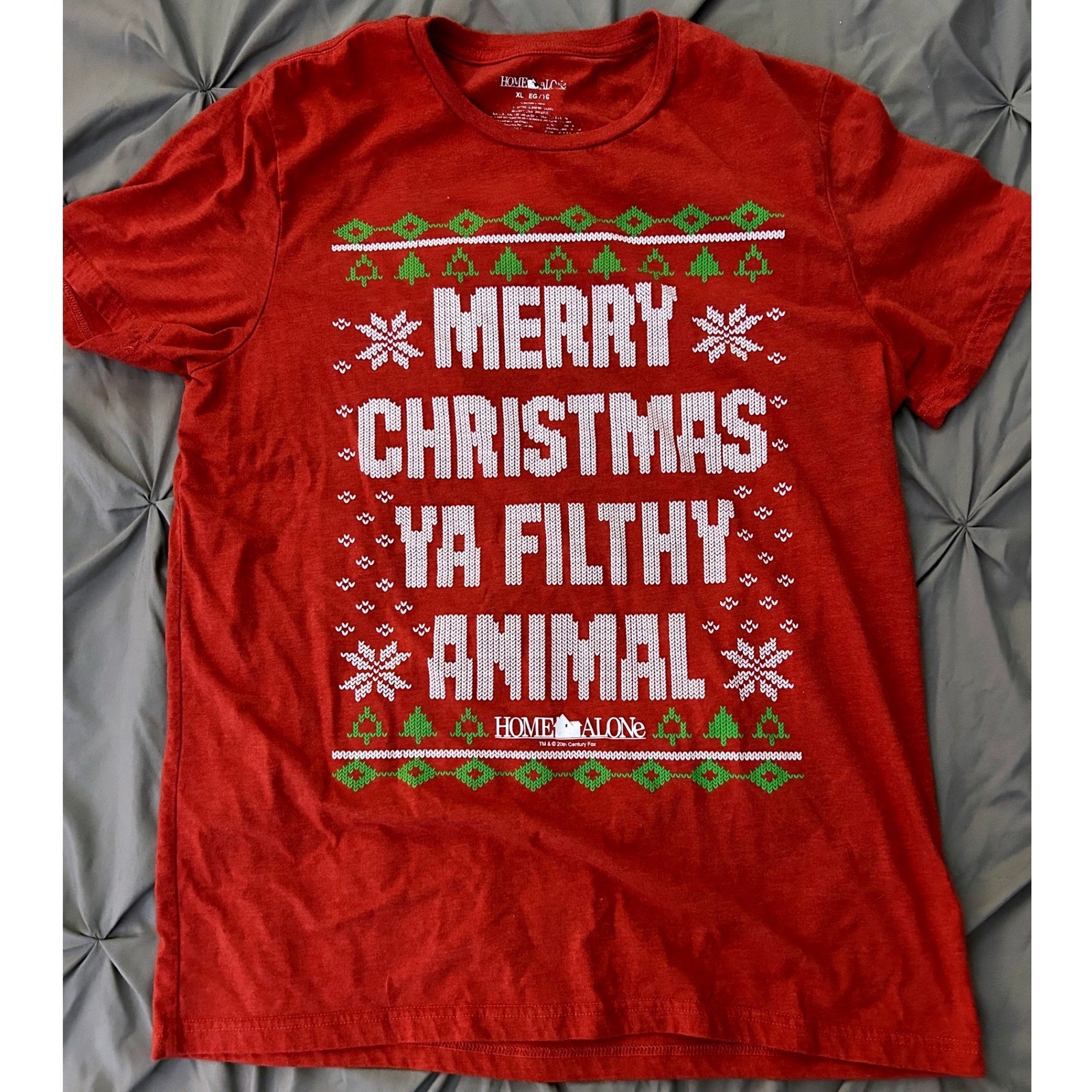 Home Alone Merry Christmas Ya Filthy Animal Ugly Christmas Sweater TShirt XL Red