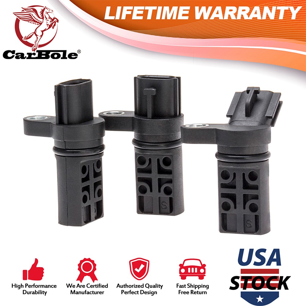 For Nissan Murano 2003-2007 3.5L V6 Set of 3 Camshaft/Crankshaft Position Sensor