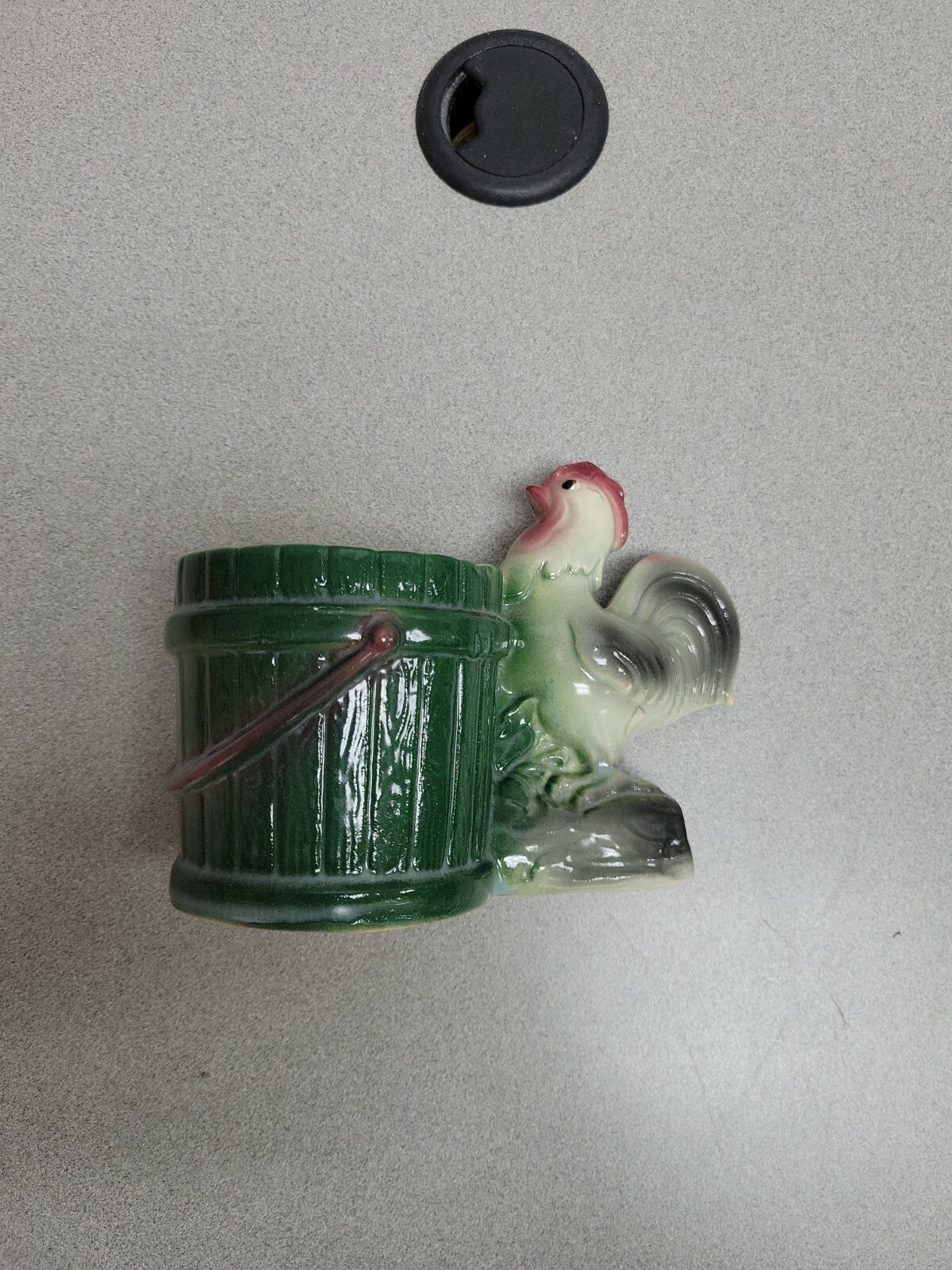 Small Ceramic Rooster with Bucket Planter