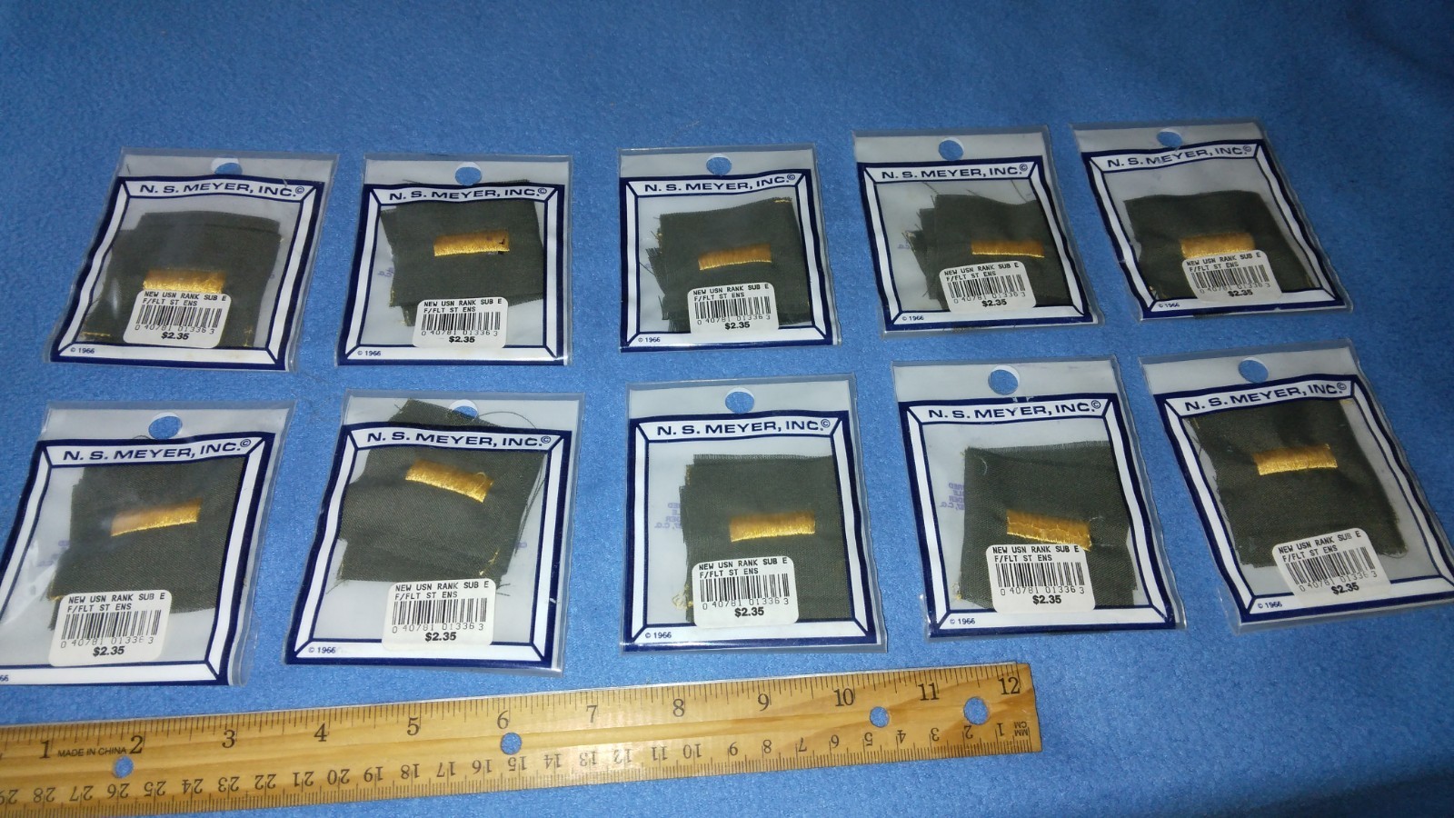 LOT OF 20 PAIRS MEYER - VIETNAM ERA US NAVY 2nd LIEUTENANT SEW-ON PATCHES - NEW