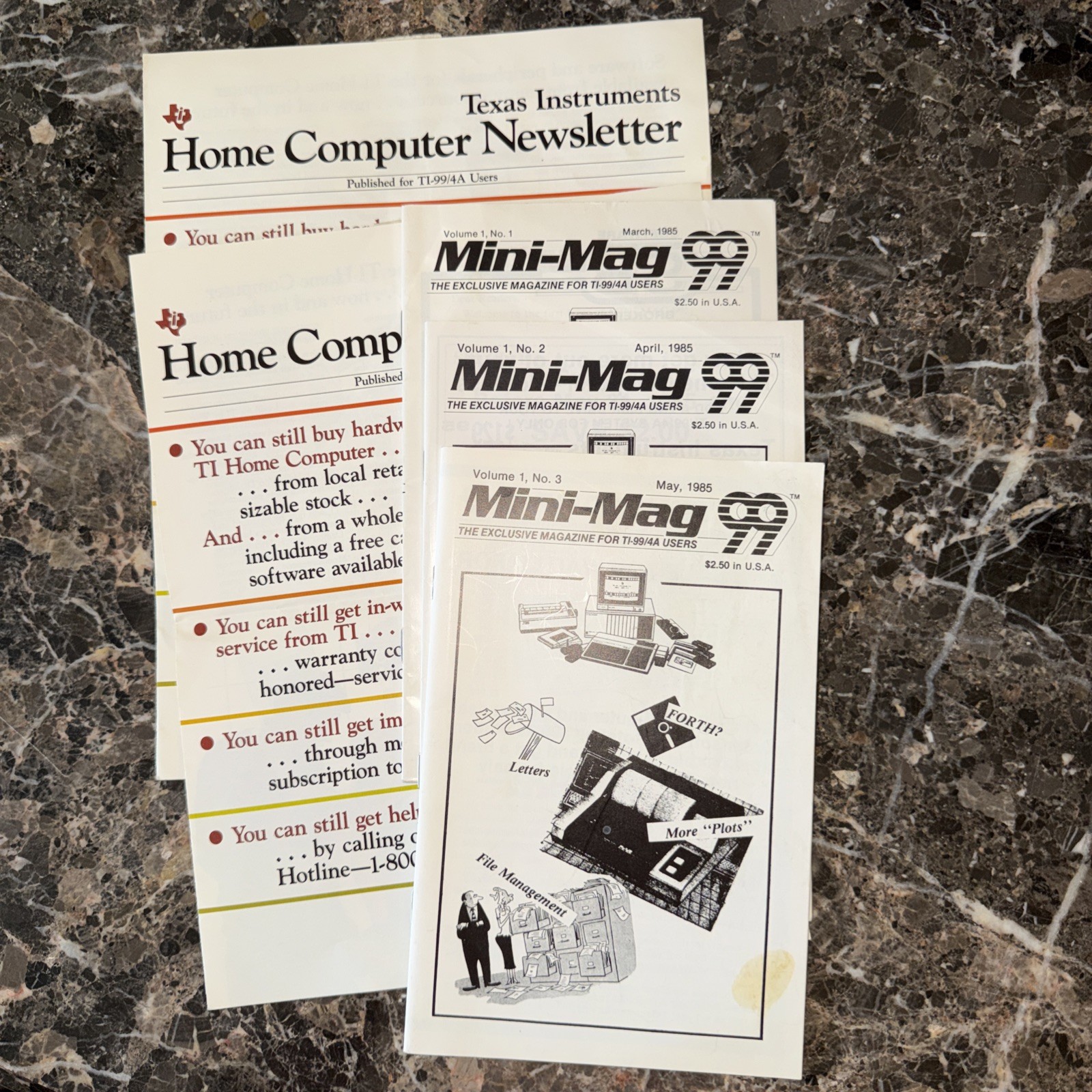 Lot Of 3 Mini-Mag 99 The Magazine Exclusive For TI99/4a Users And TI Newsletter