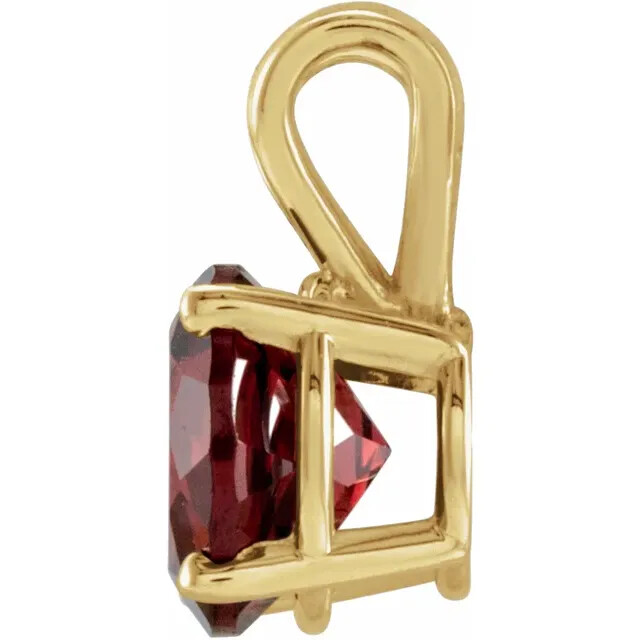 14K Solid Yellow Gold Round Cut Pendant Setting Pendant Mounting 4 Prong