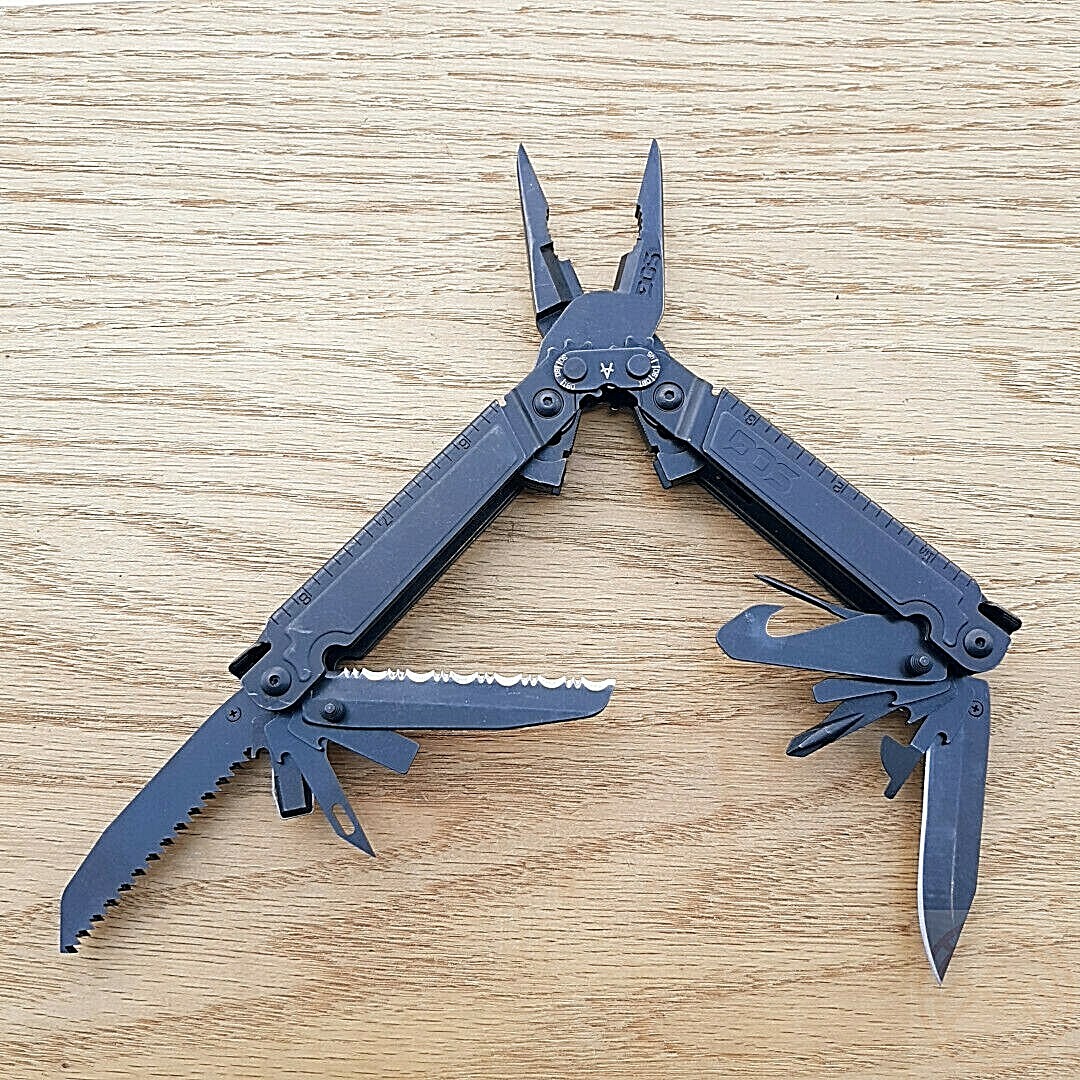 SOG PowerAccess Assist Black Awl Openers Drivers Blades Wire Cutter / Crimper
