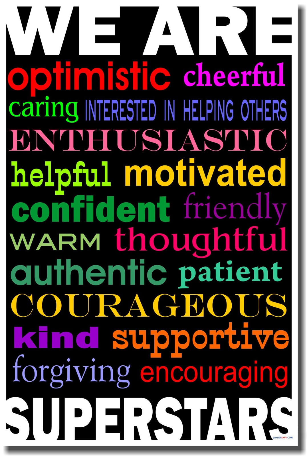 NEW Classroom Motivational POSTER - We Are Superstars